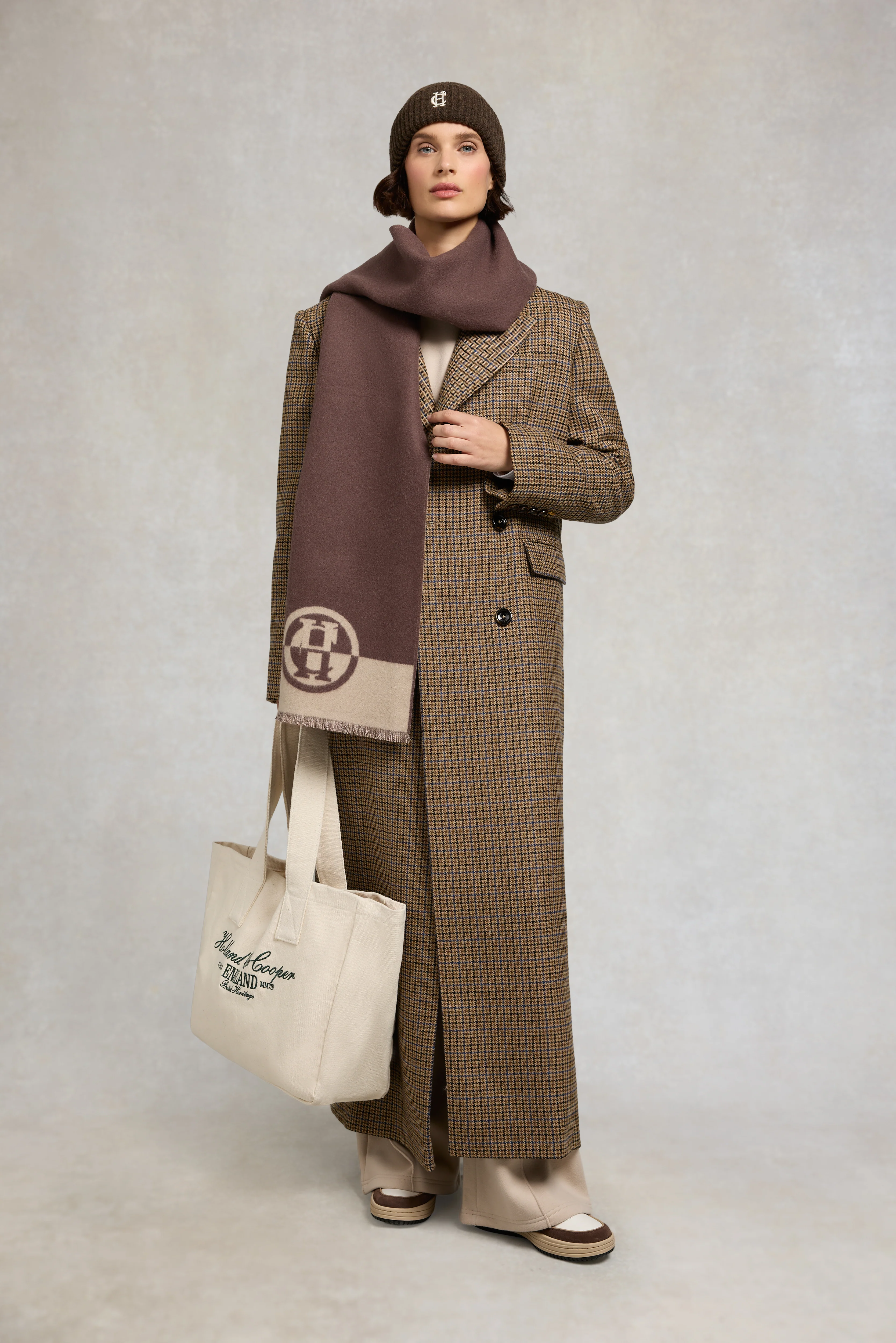 Jacquard Scarf (Chocolate Taupe) - Image 8