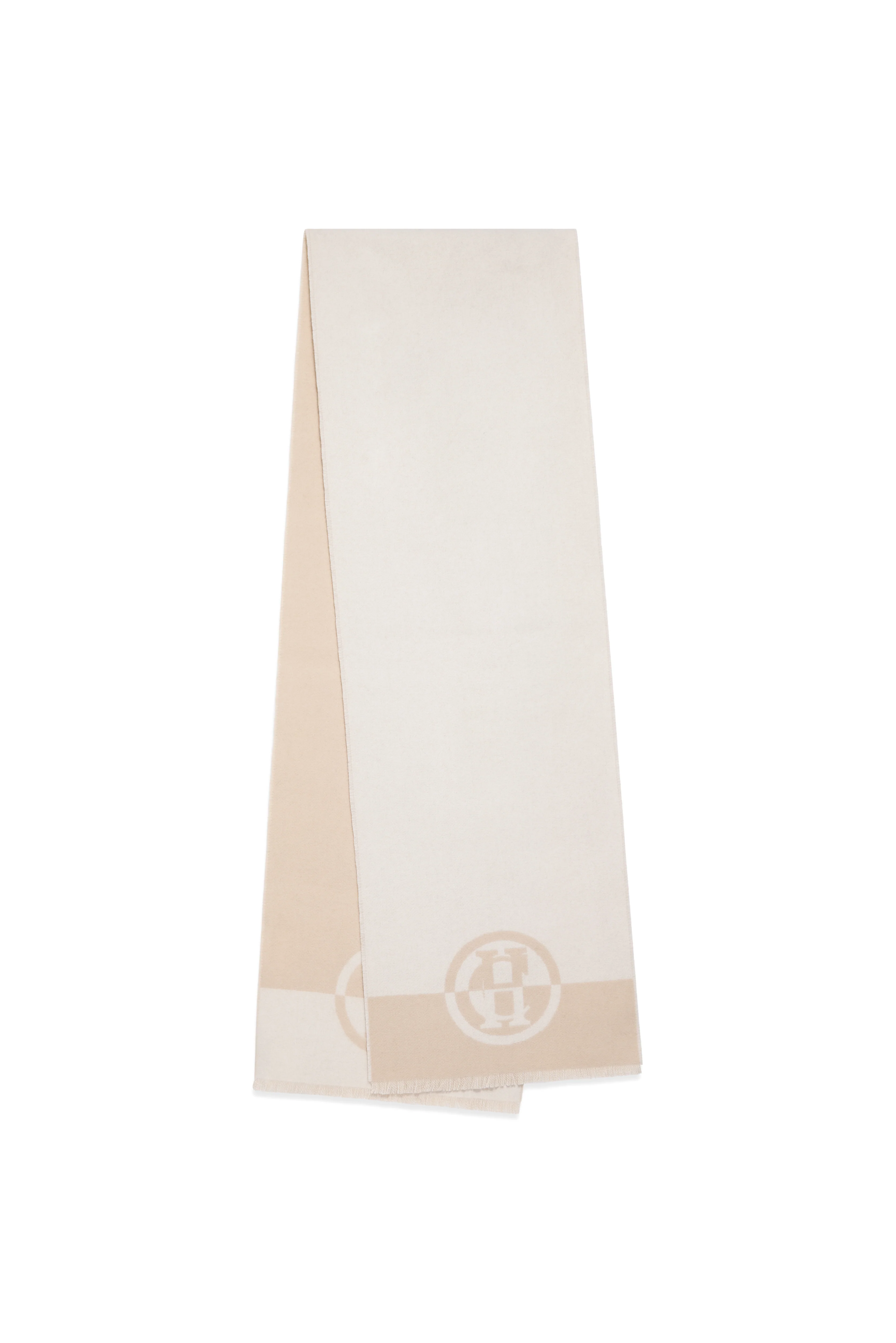Jacquard Scarf (Cream Taupe) - Image 4