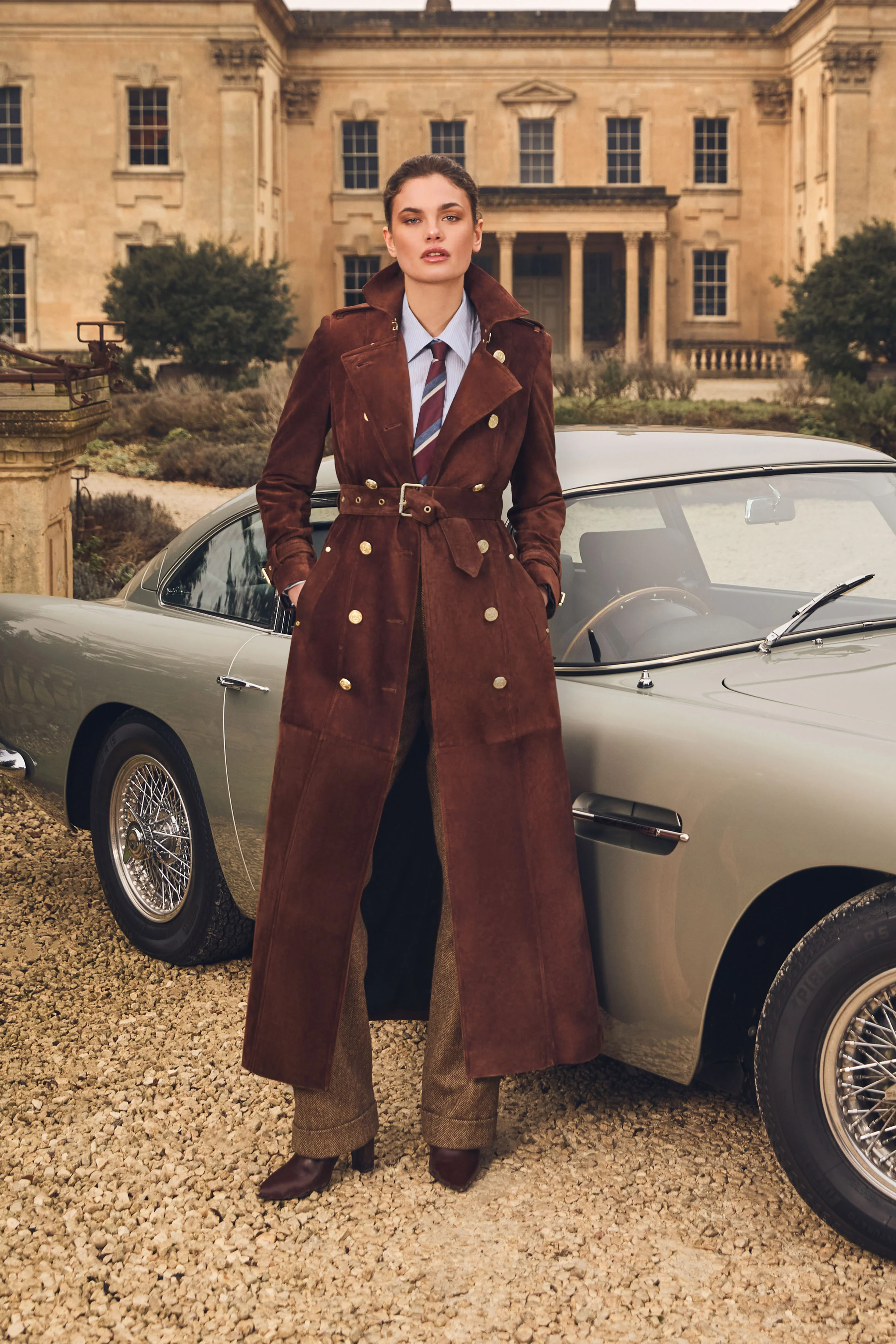 Chocolate Suede Trench Look - Image 2