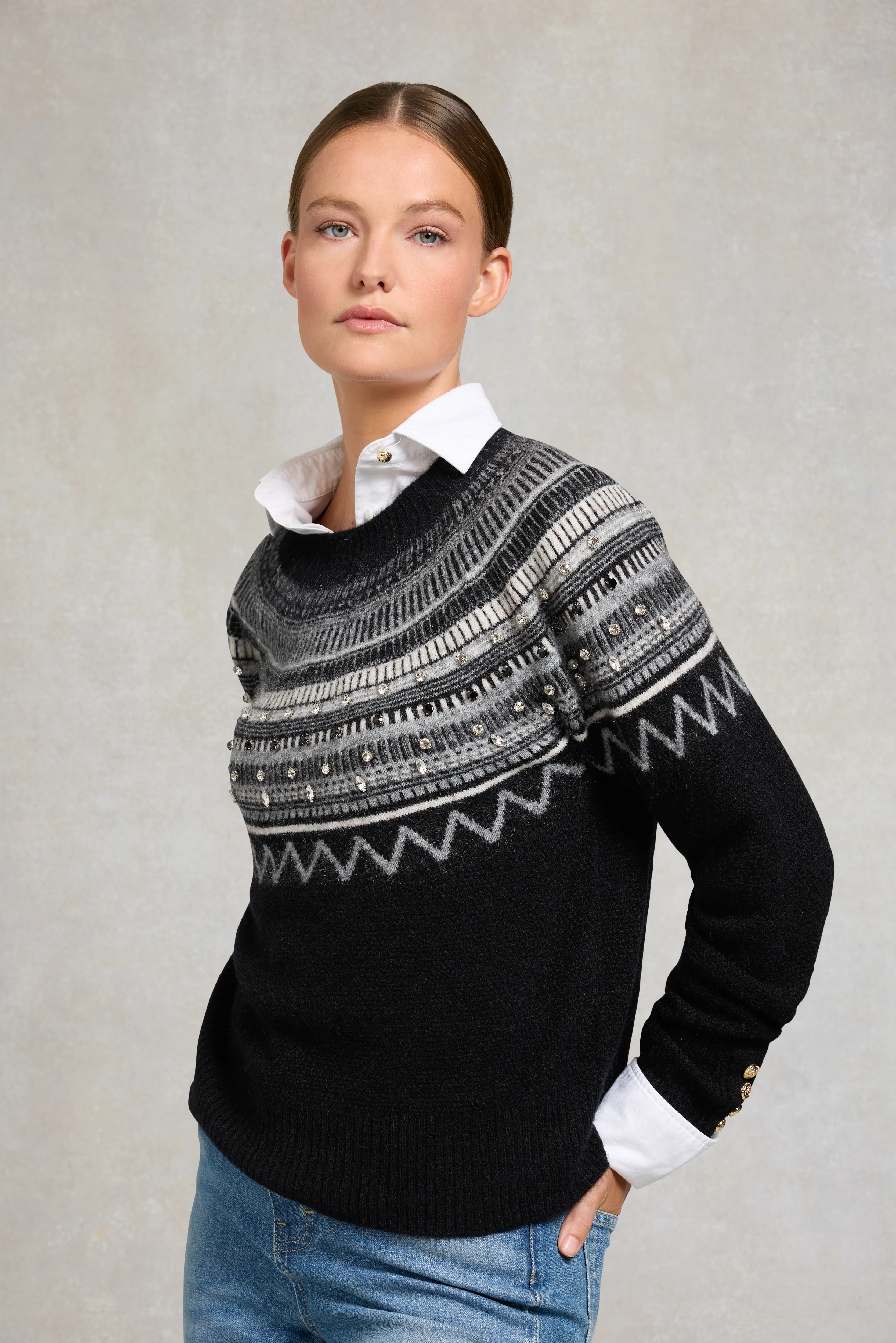 Jasmine Crew Neck Knit (Black) - Image 9