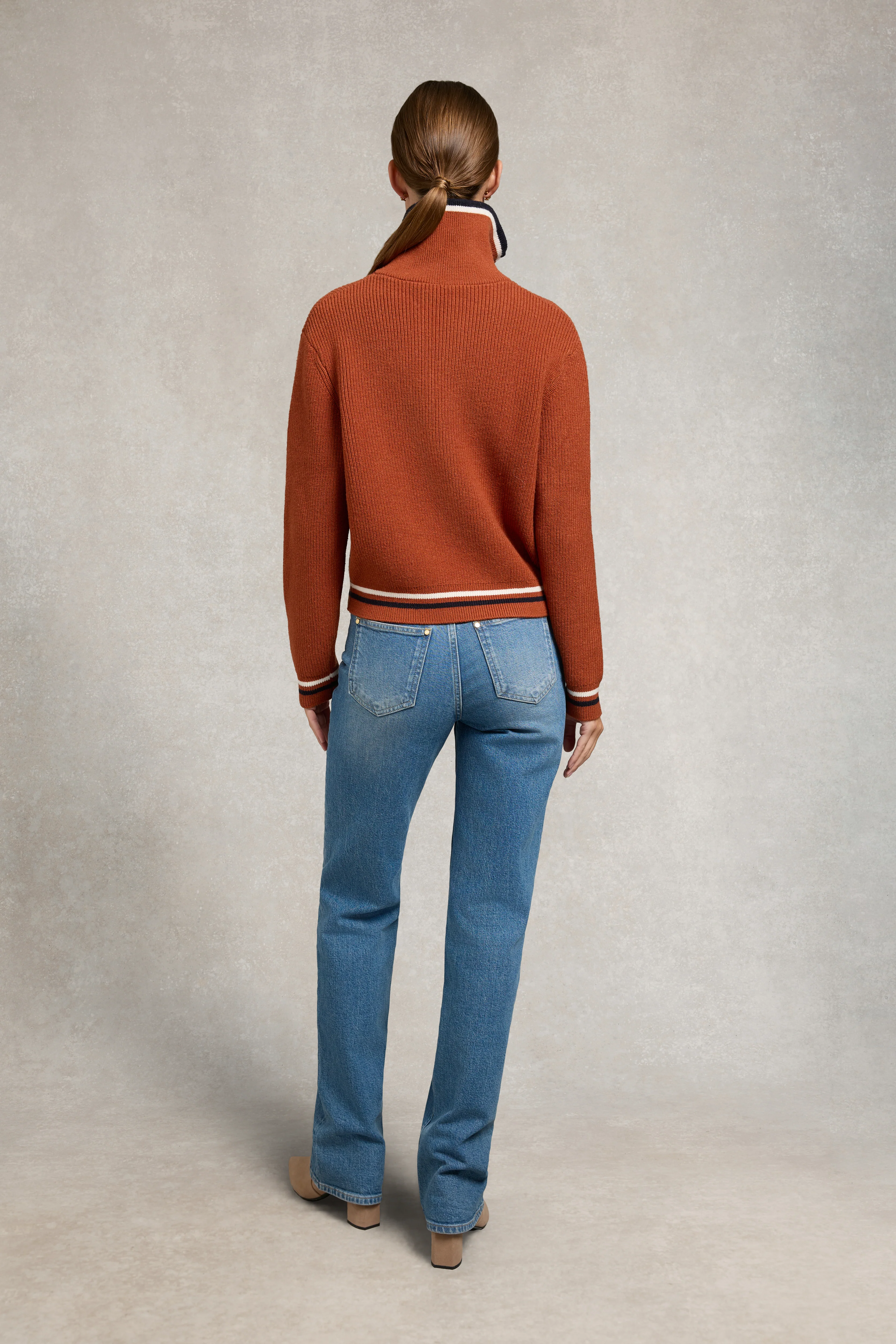 Jessica Quarter Zip Knit (Caramel) - Image 5