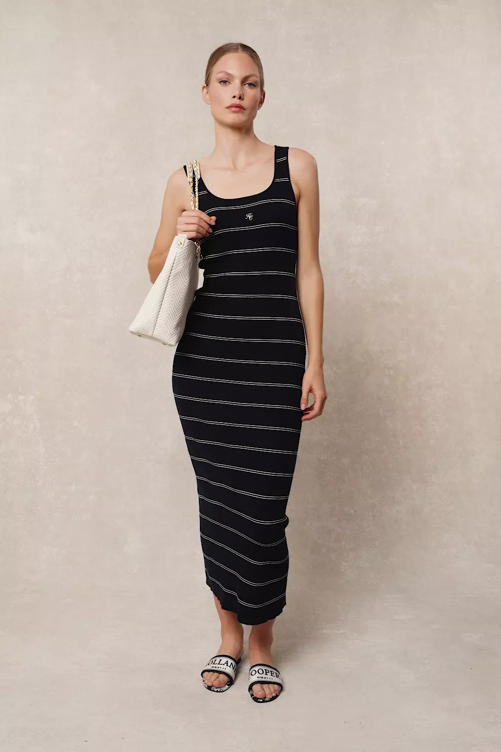 Juliet Maxi Dress (Ink Navy Stripe) - Image 5