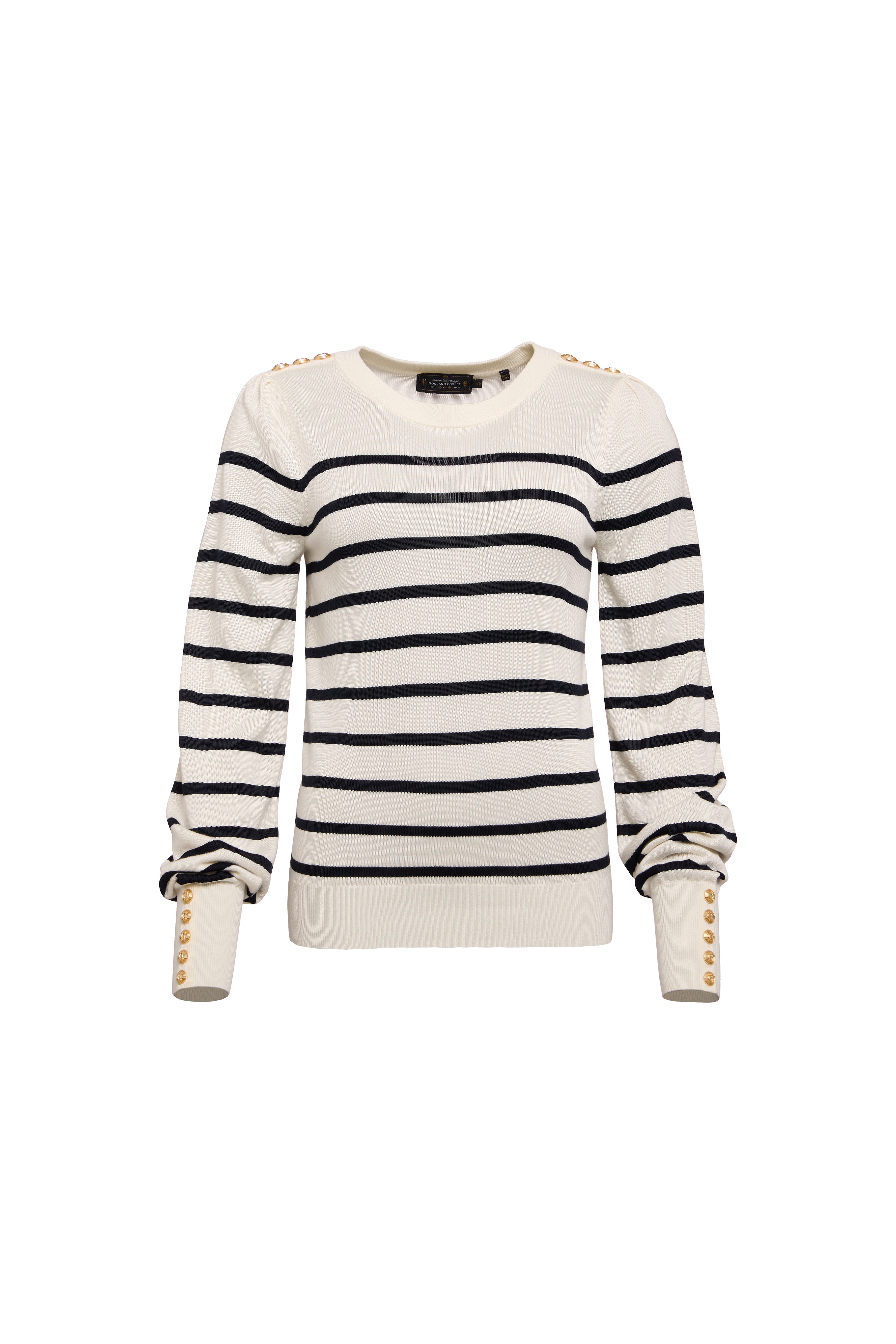 Kelsie Crew Neck Knit (Natural Stripe) - Image 4