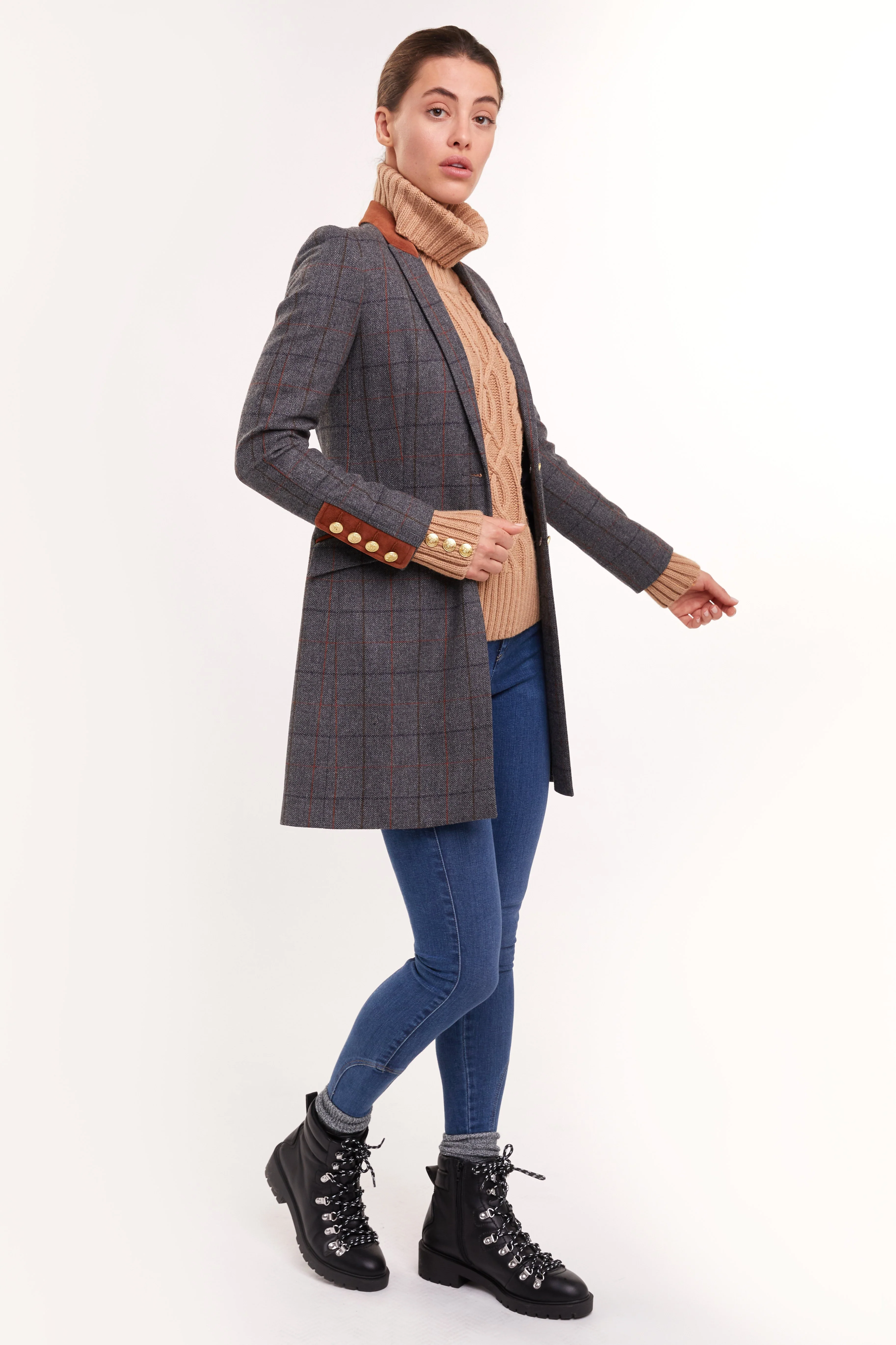 Kempton Coat (Mid Blue Check) - Image 2