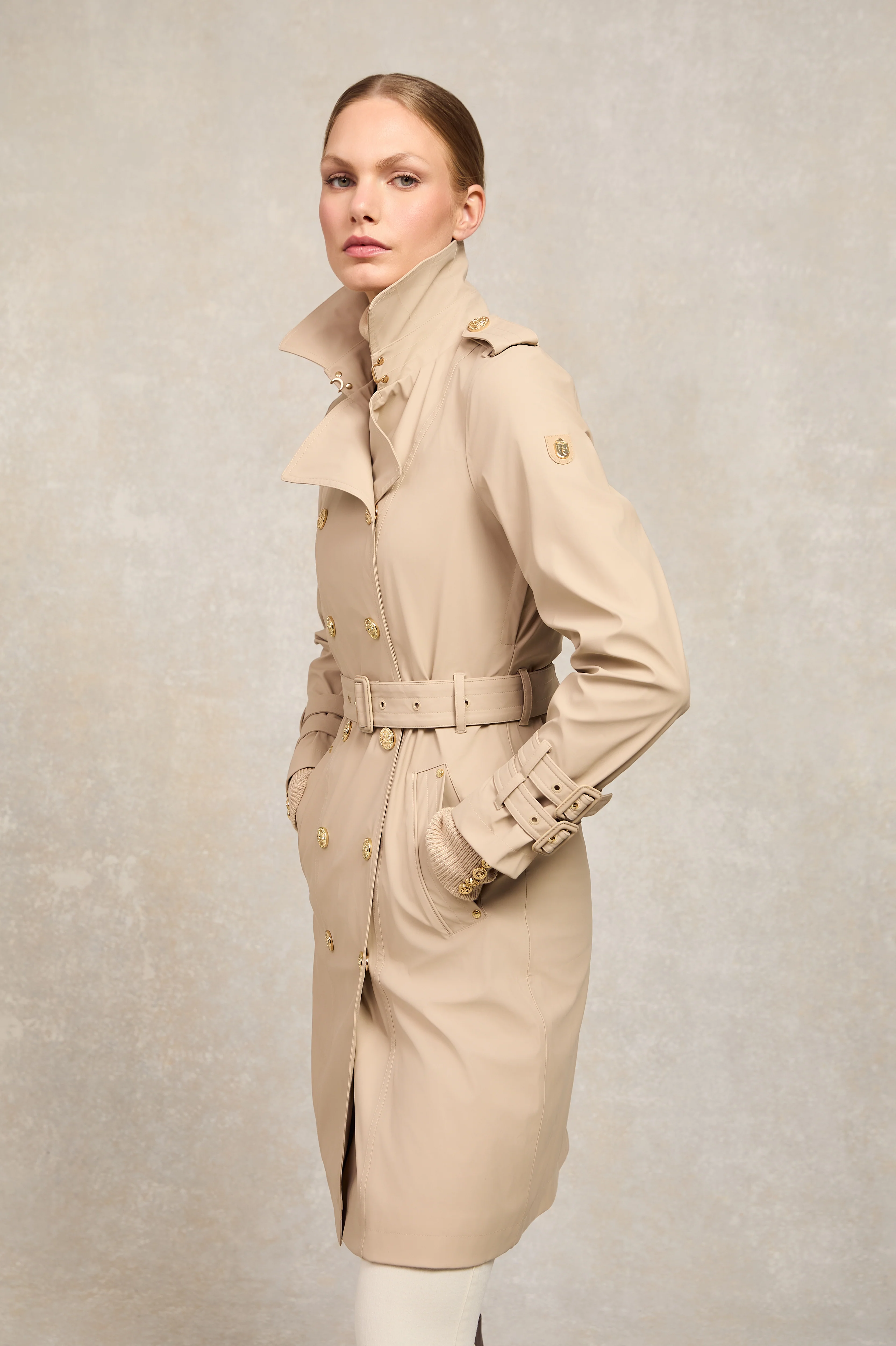 Kendal Waterproof Trench Coat (Stone) - Image 3