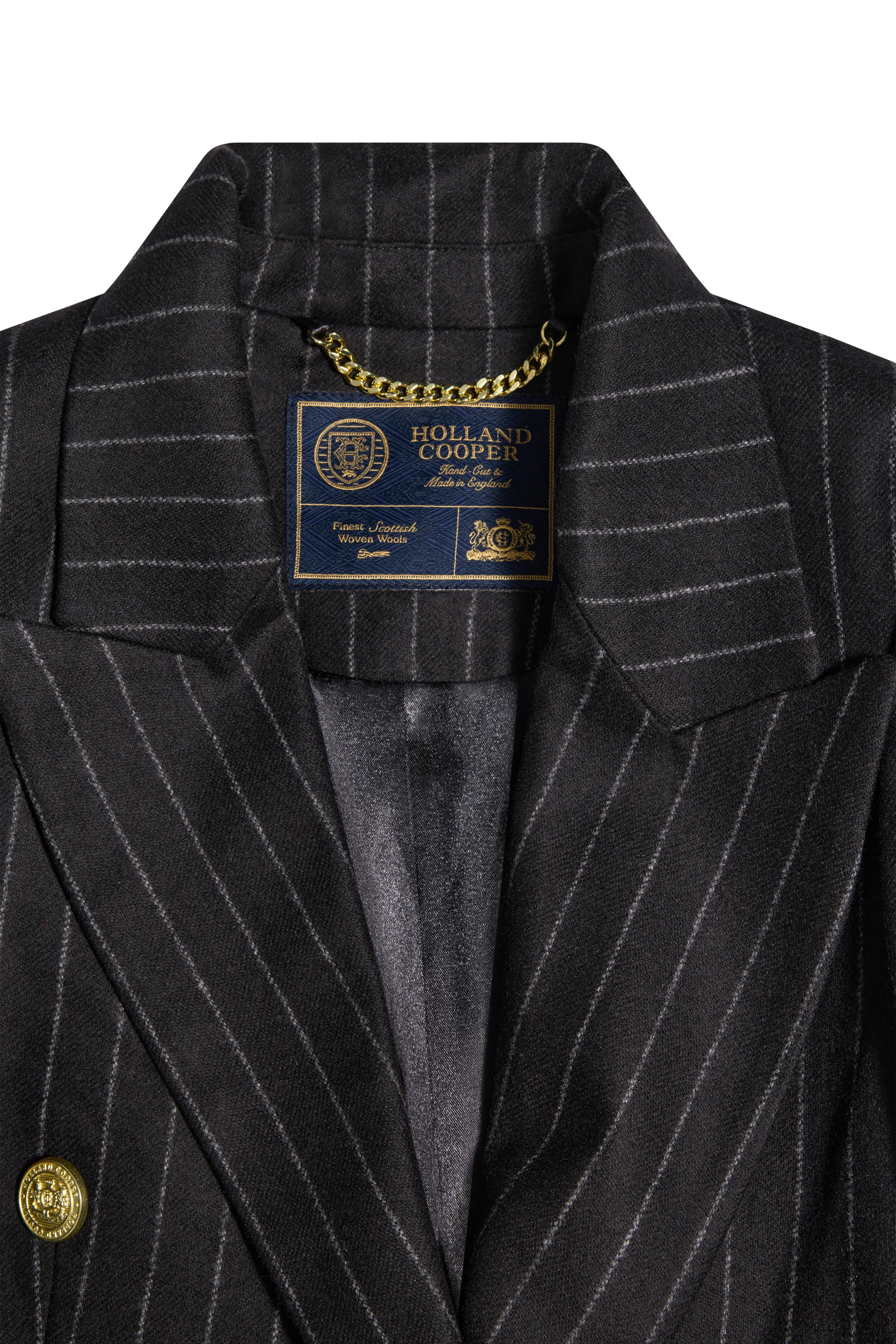 Kensington Double Breasted Blazer (Black Chalk Pinstripe) - Image 6