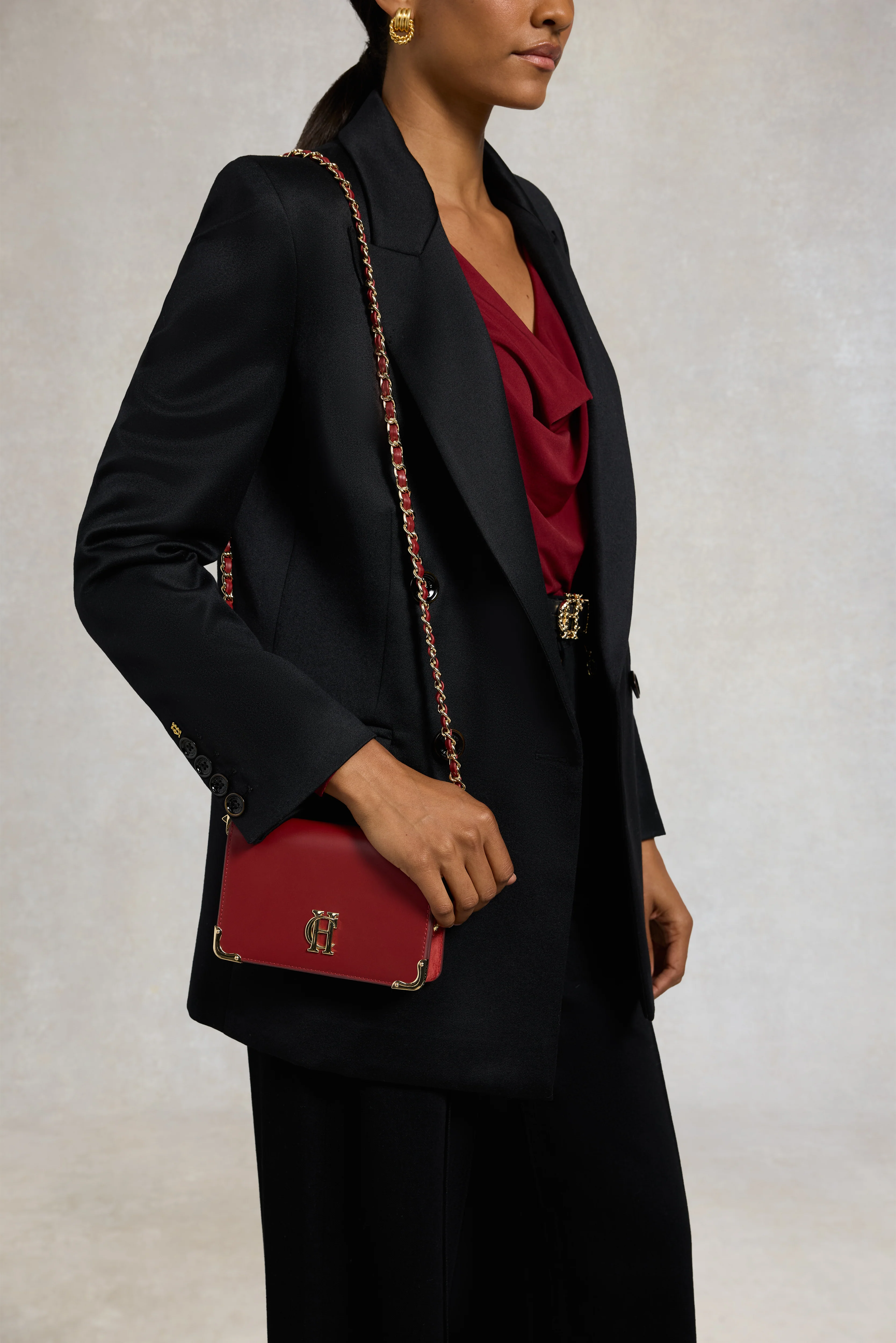 Kensington Crossbody Bag (Deep Red Leather) - Image 2