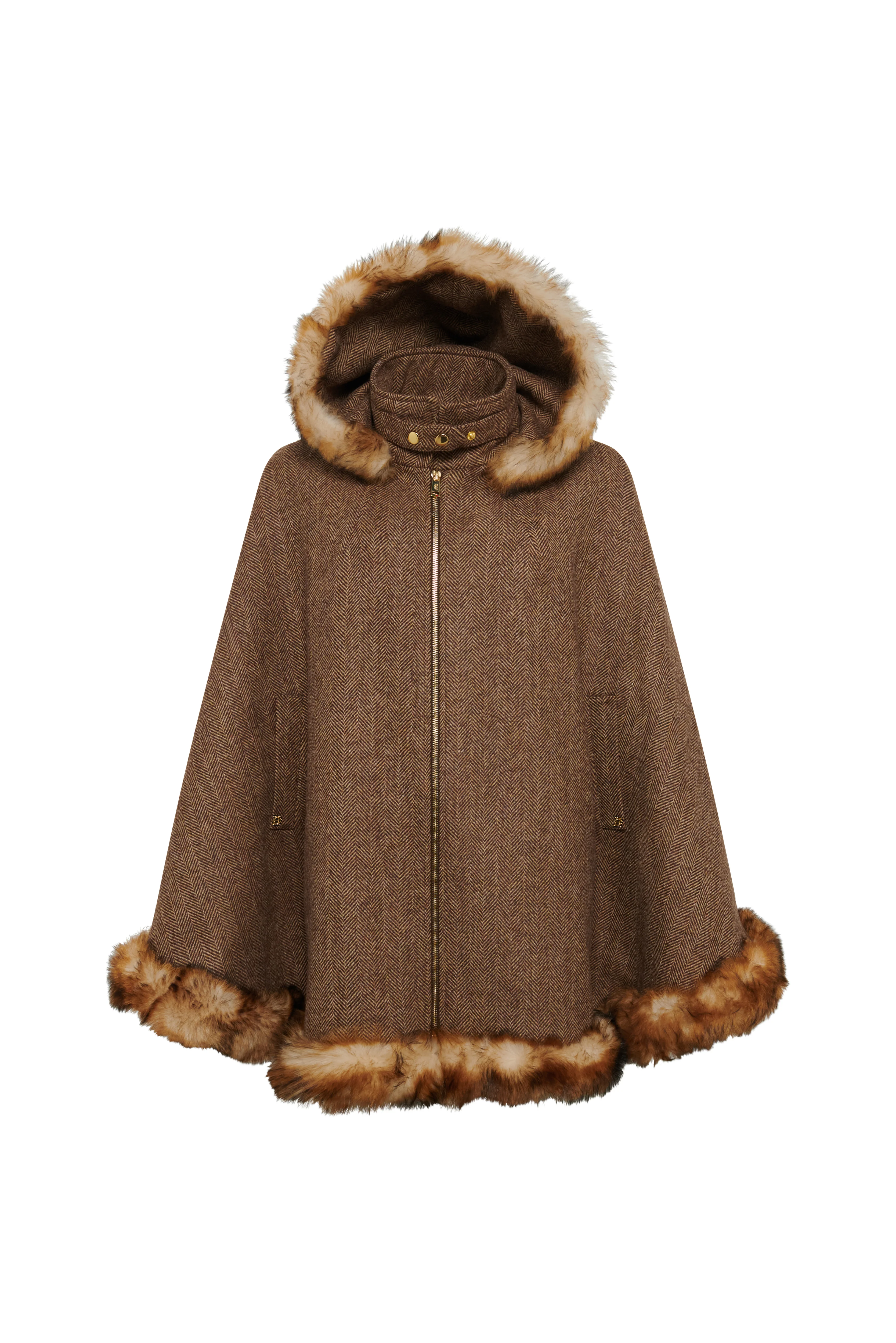 Kensington Gold Label Cape (Large Scale Brown Herringbone) - Image 7