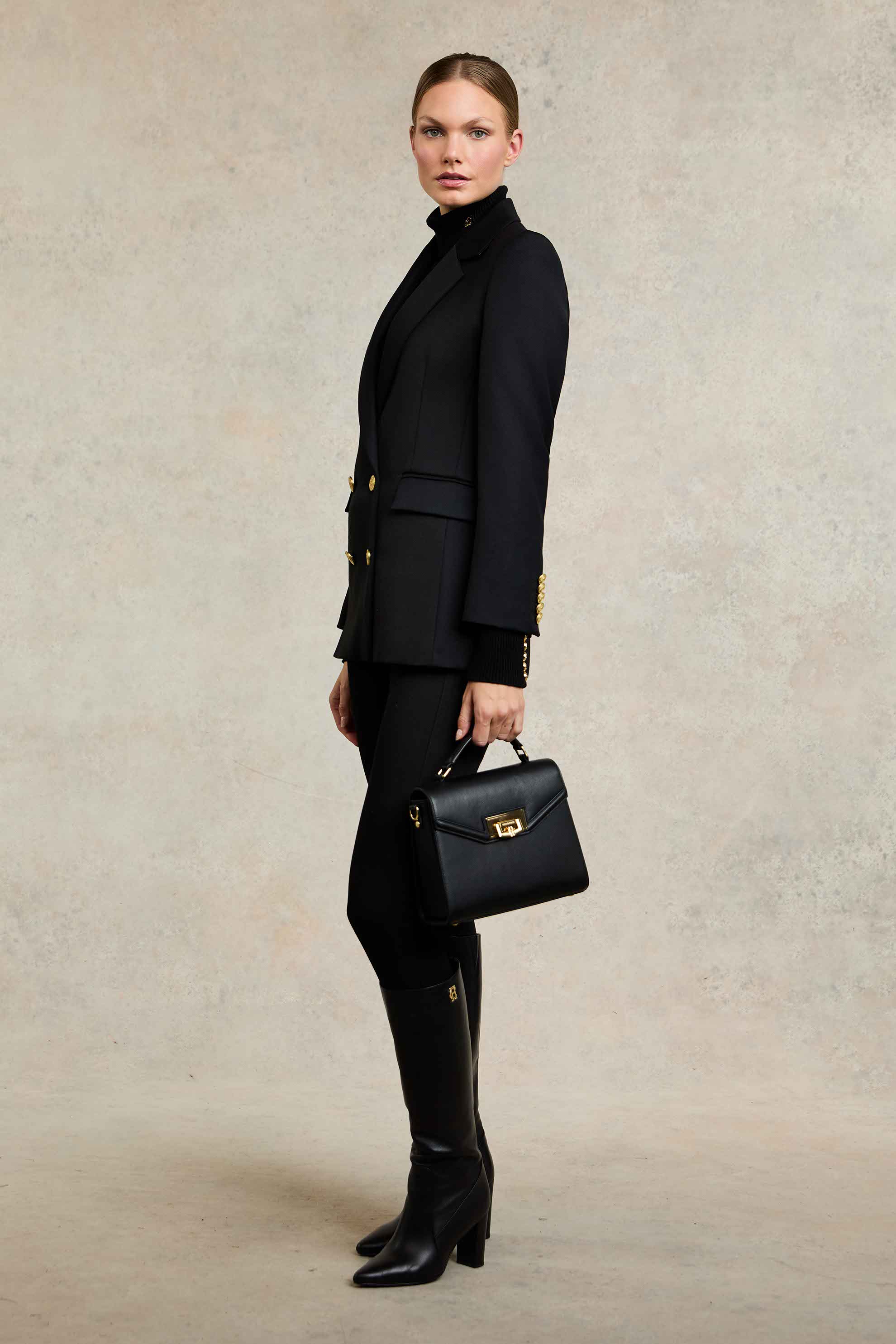 Kensington Knee Boot (Black Leather) - Image 4