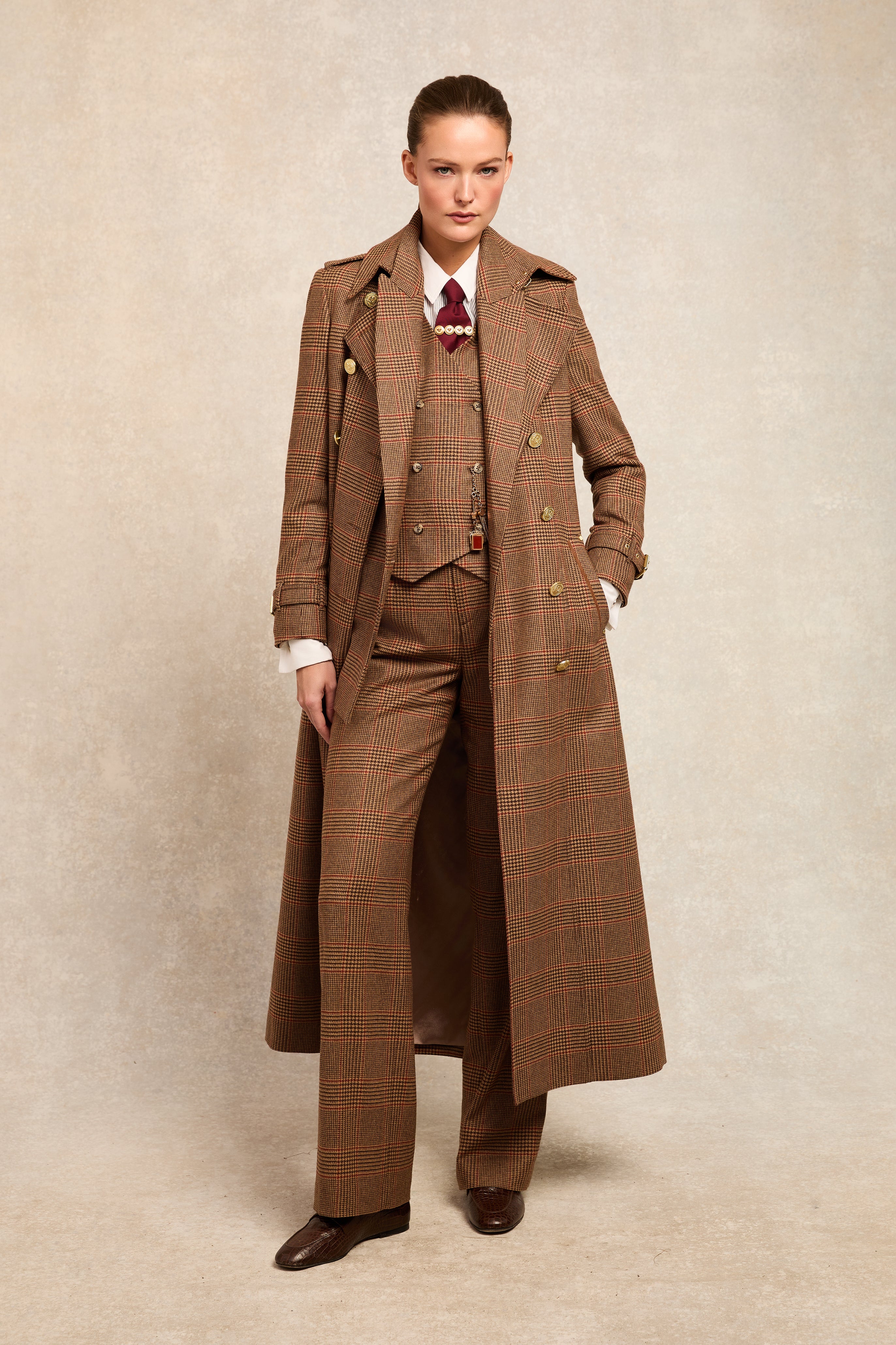 Kensington Waistcoat (Clarence Check Merlot) - Image 3