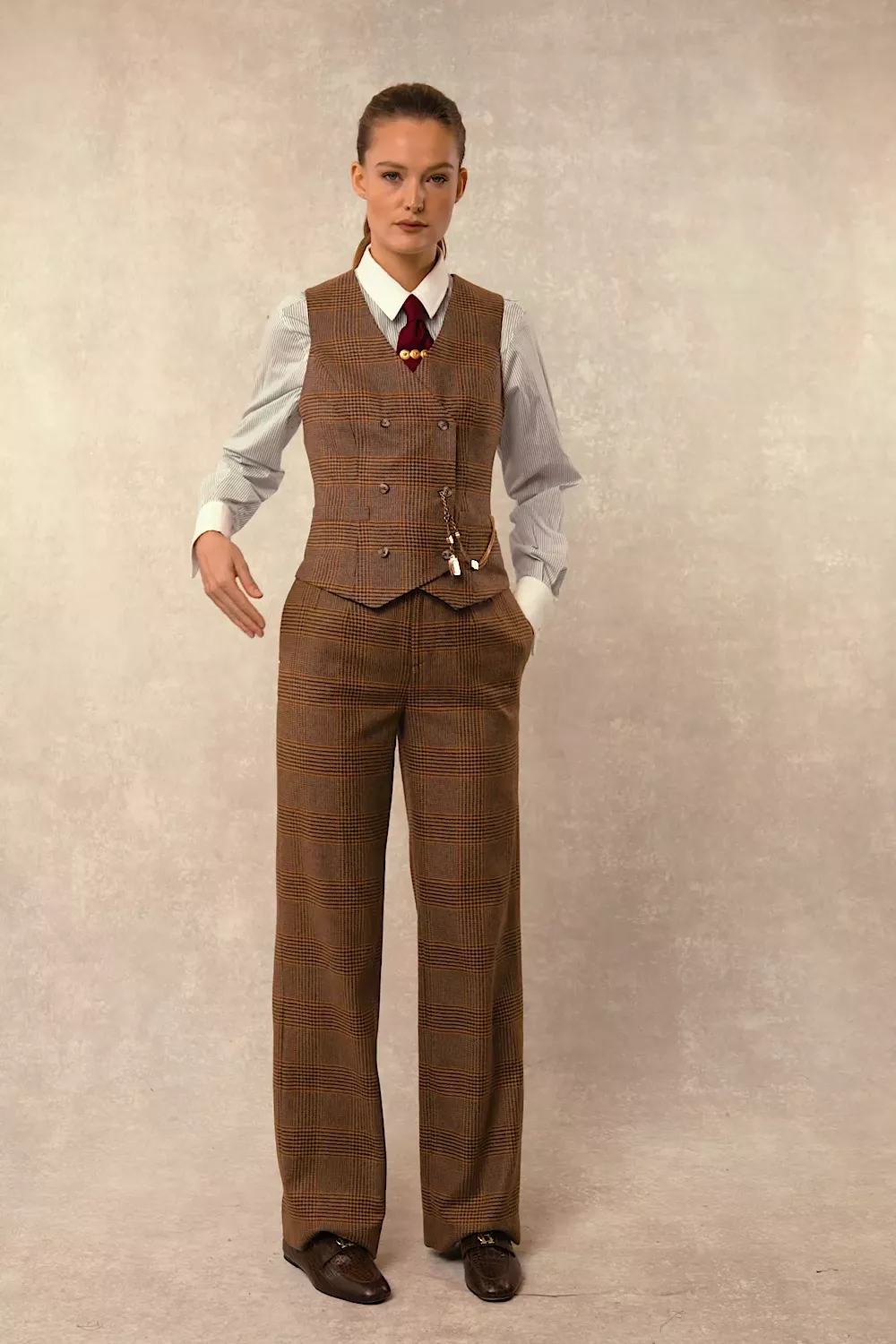 Kensington Waistcoat (Clarence Check Merlot) - Image 5