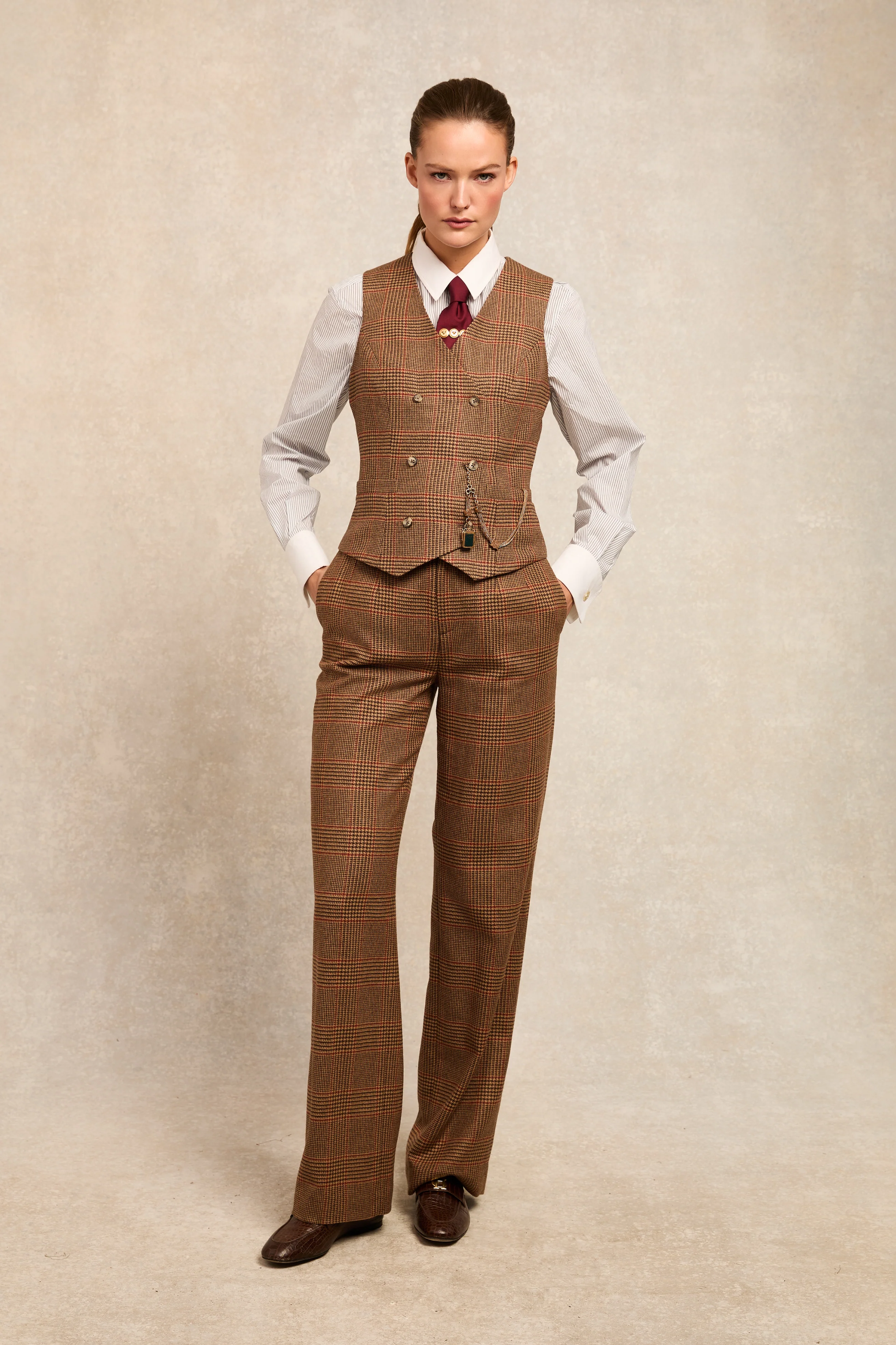Kensington Waistcoat (Clarence Check Merlot) - Image 6