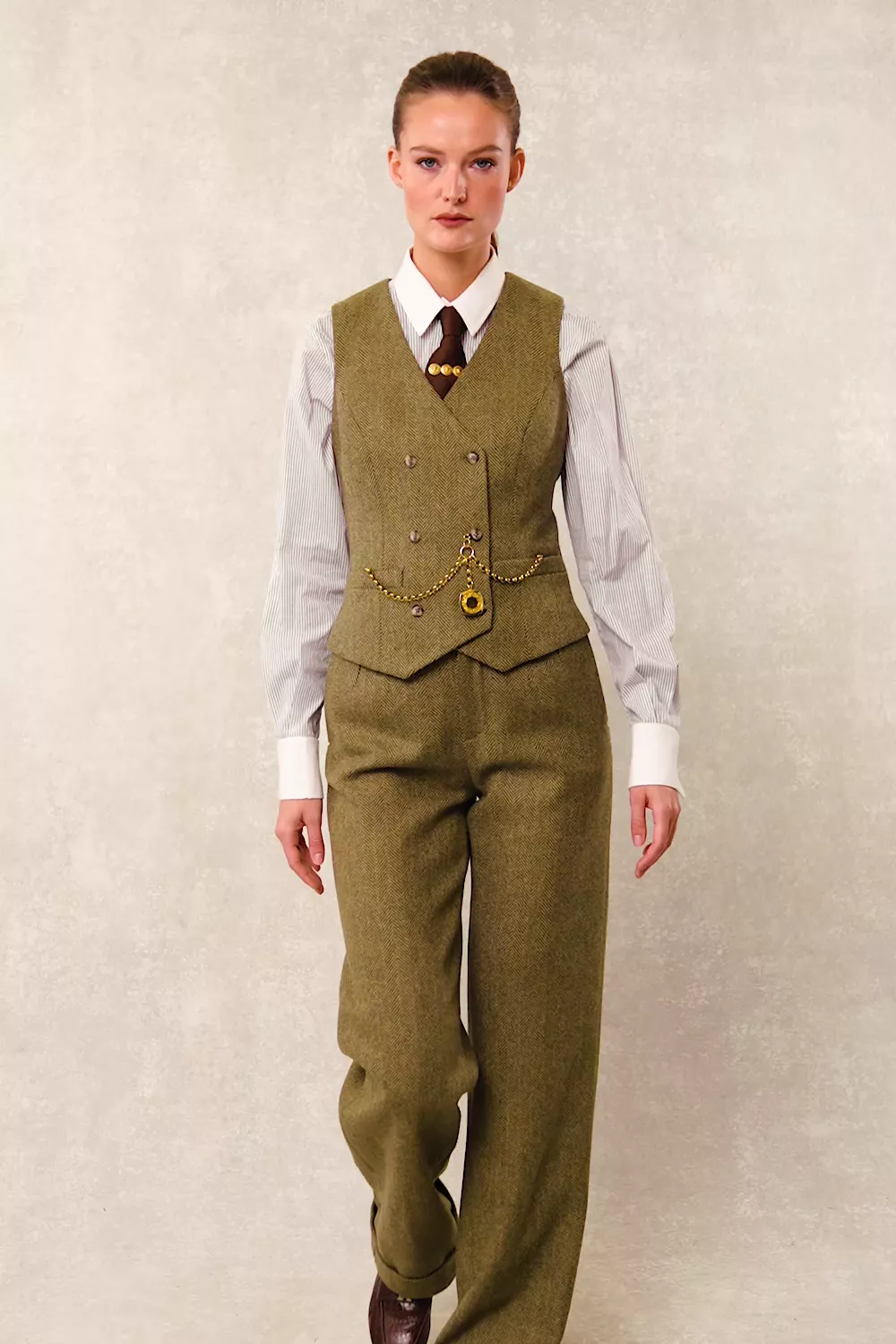 Kensington Waistcoat (Moss Herringbone) - Image 5