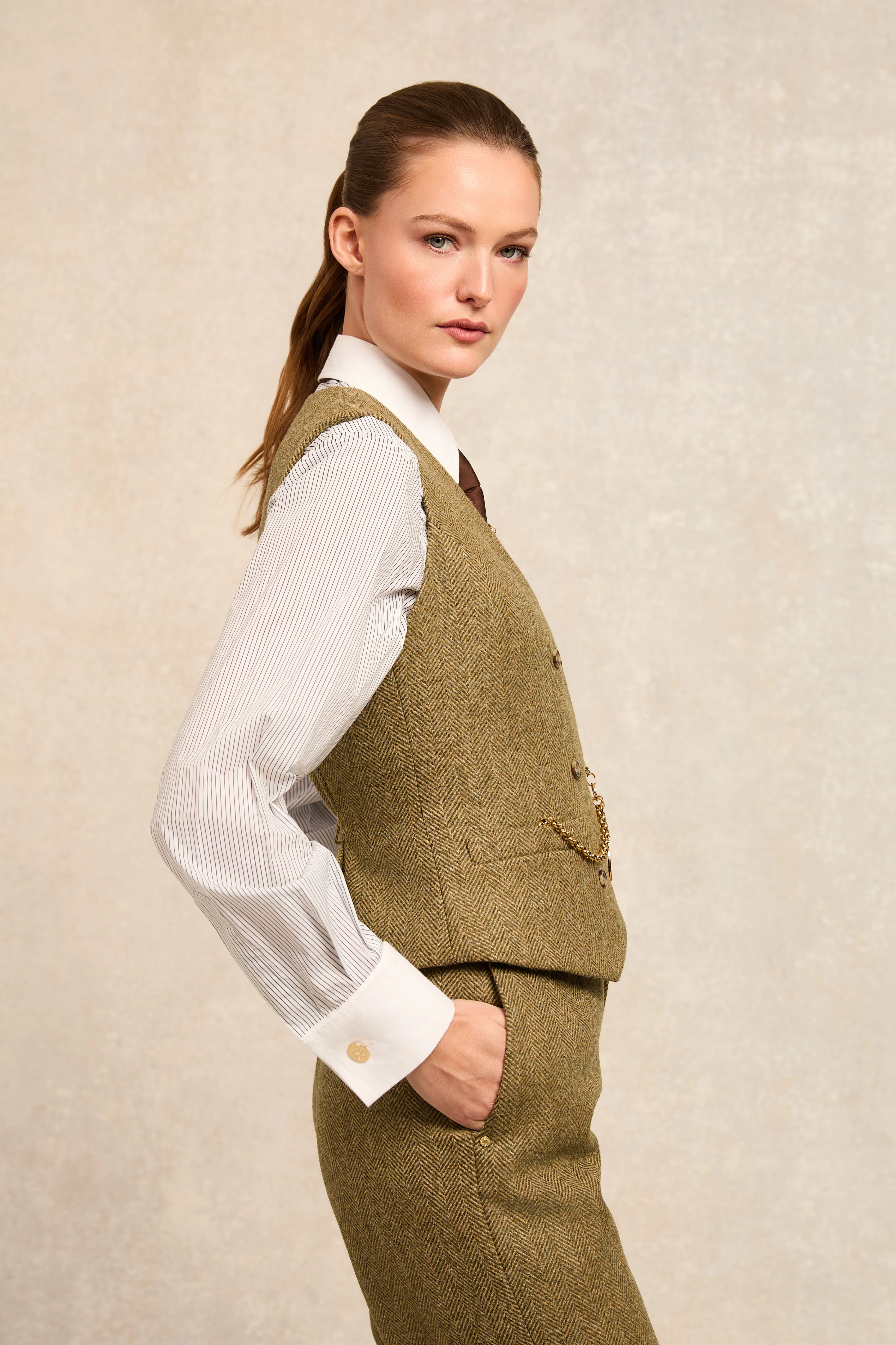 Kensington Waistcoat (Moss Herringbone) - Image 7