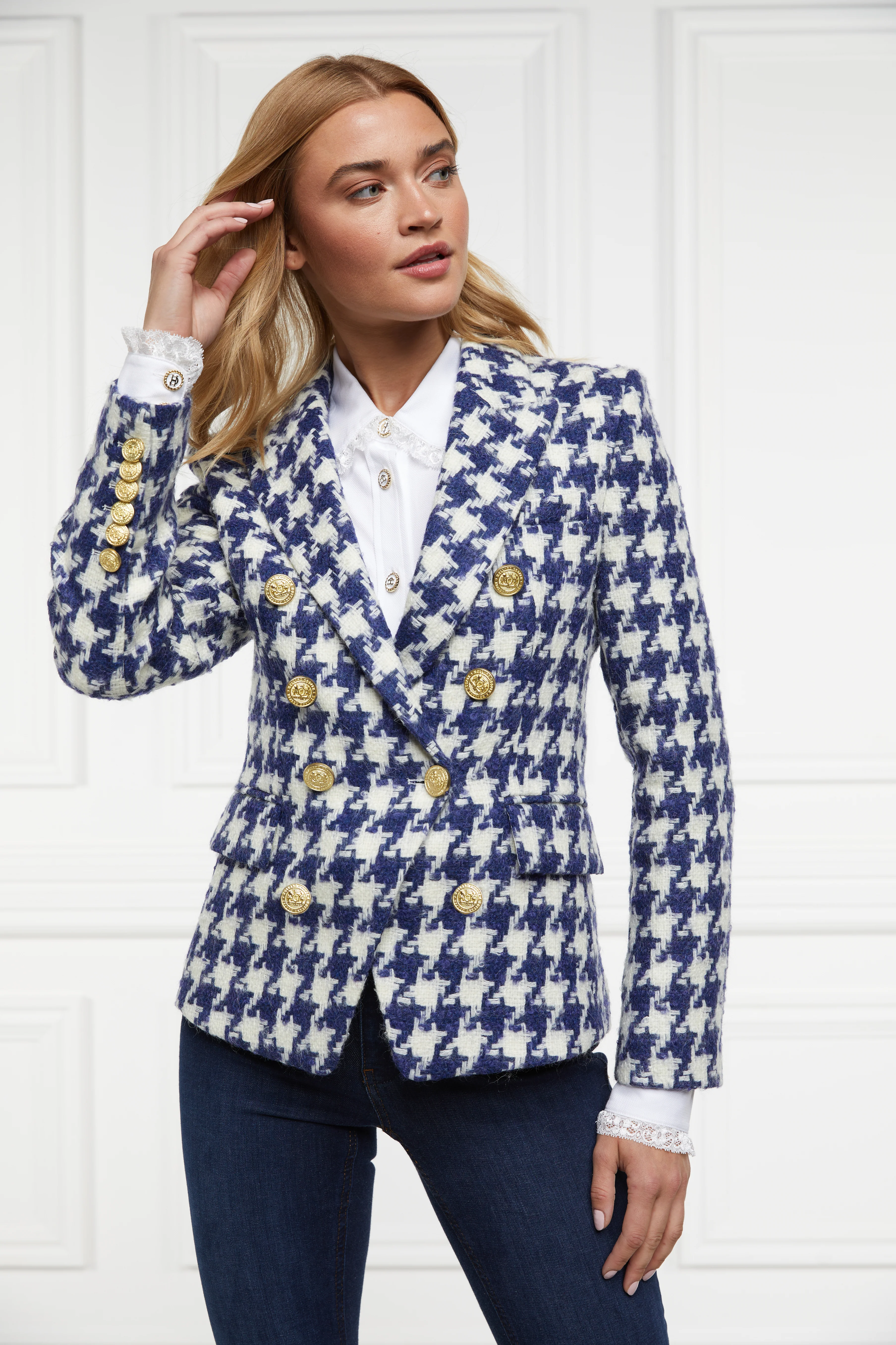 Knightsbridge Blazer (Large Scale Navy Houndstooth) - Image 6