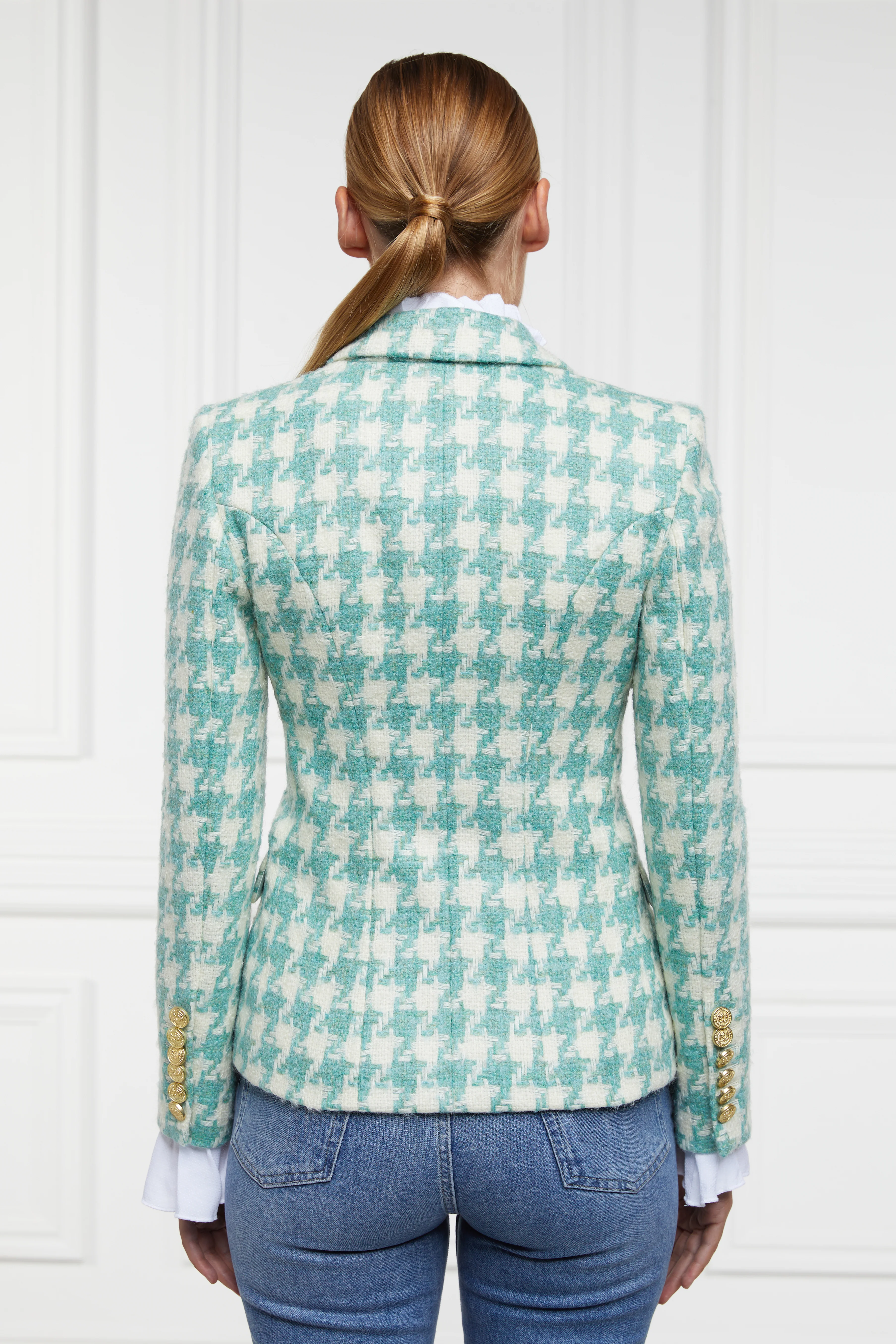 Knightsbridge Blazer (Large Scale Teal Houndstooth) - Image 6