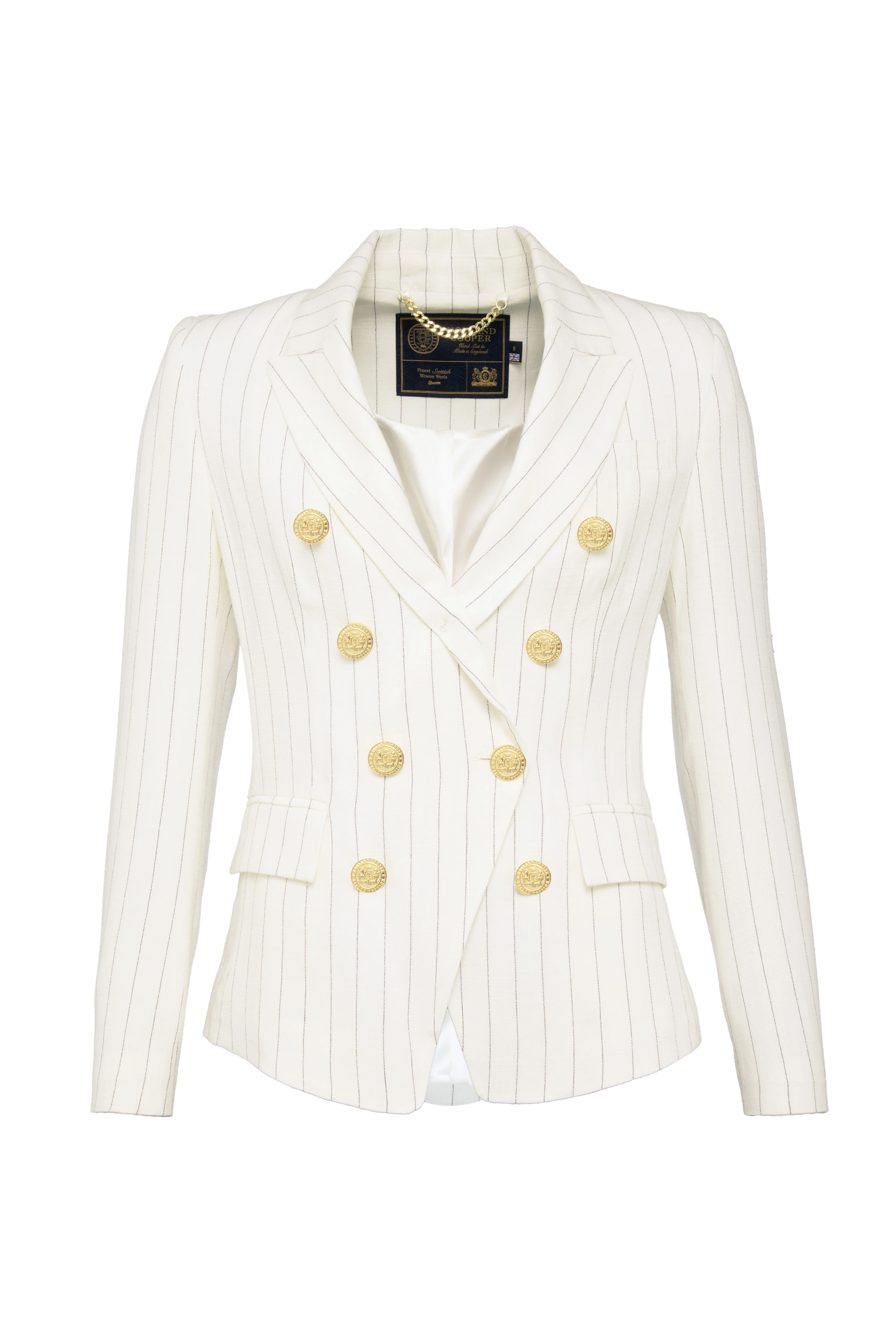 Knightsbridge Blazer (Oyster Linen Pinstripe) - Image 4
