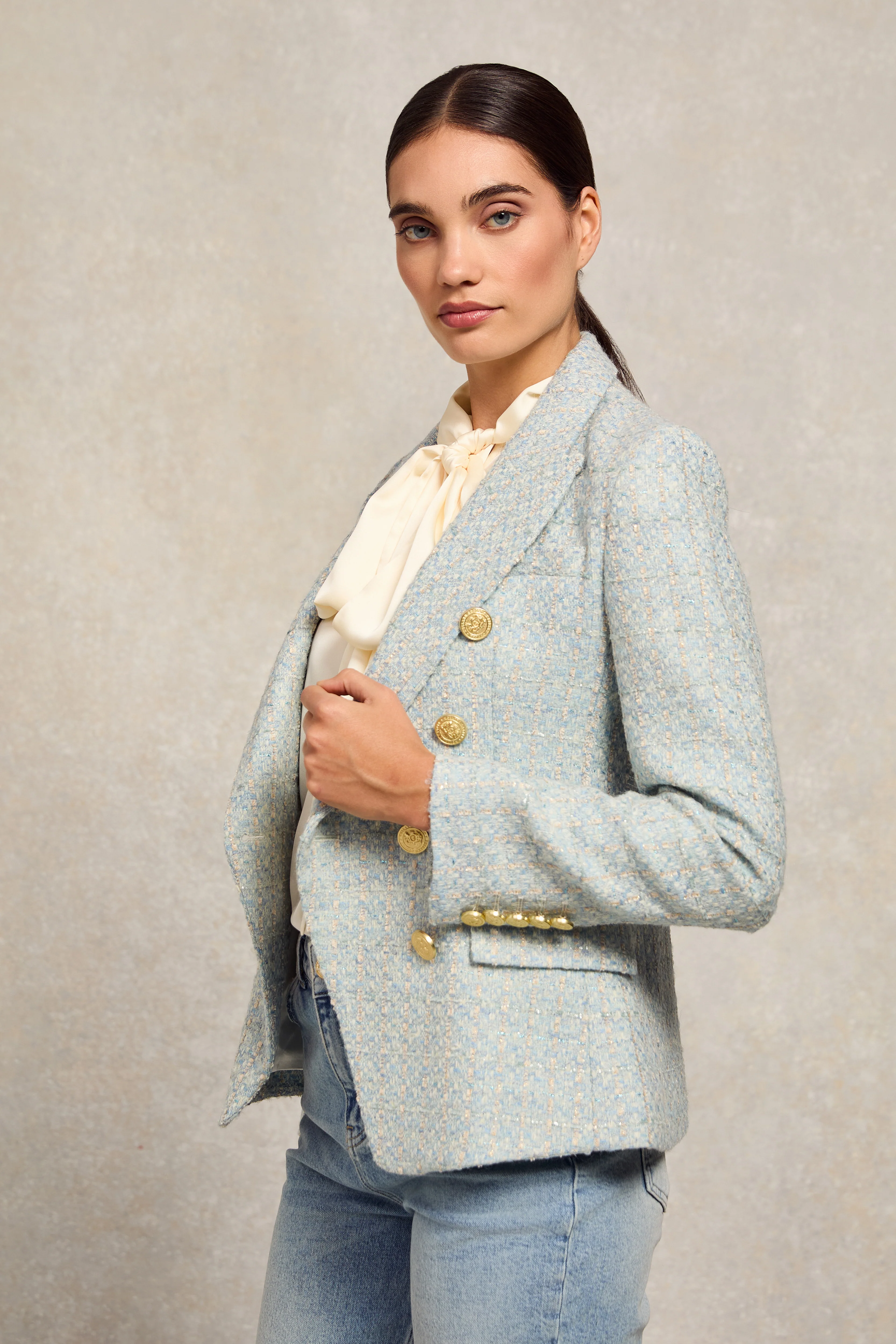 Knightsbridge Blazer (Sky Blue Boucle) - Image 3