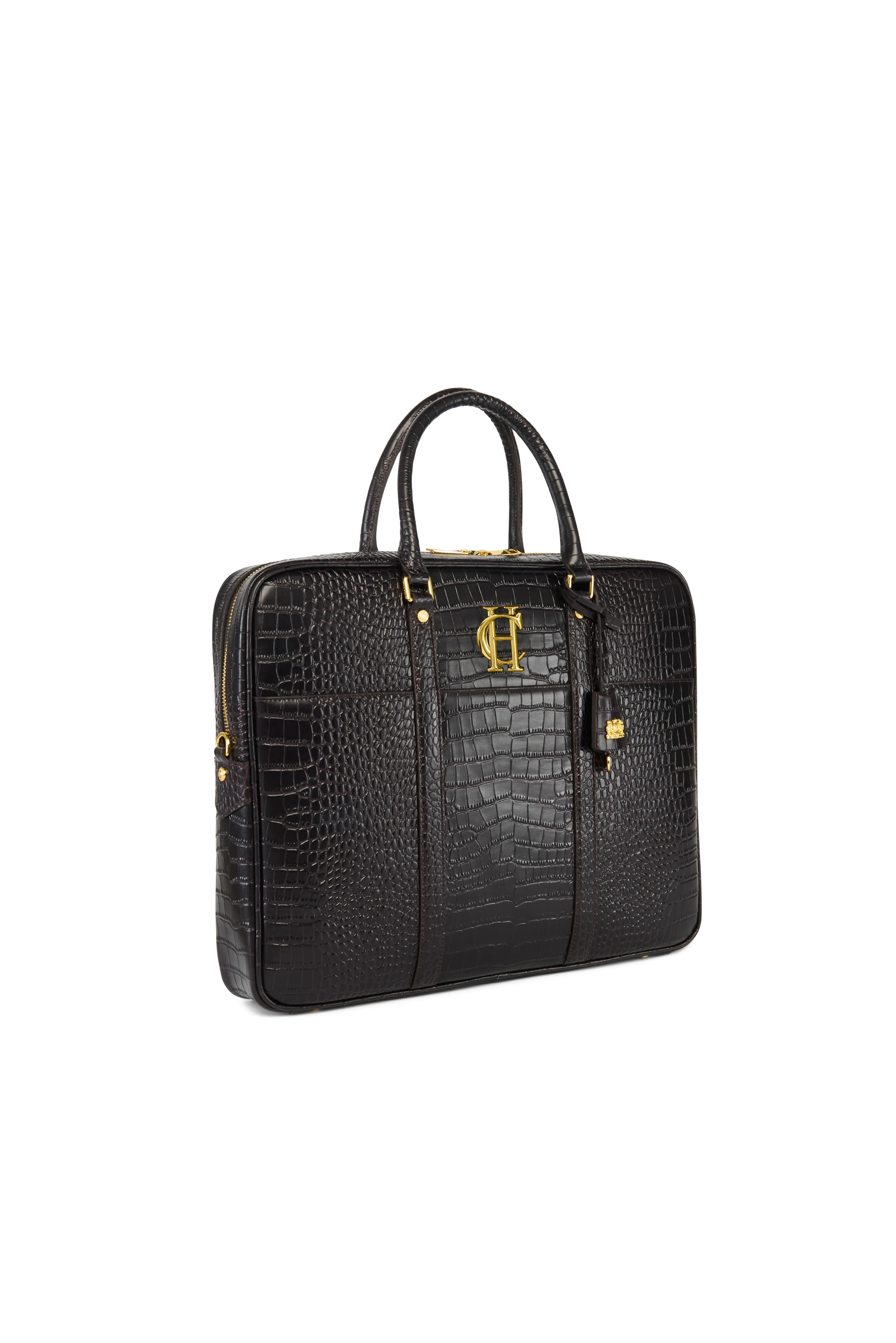 Knightsbridge Briefcase (Rich Chocolate Croc) - Image 6