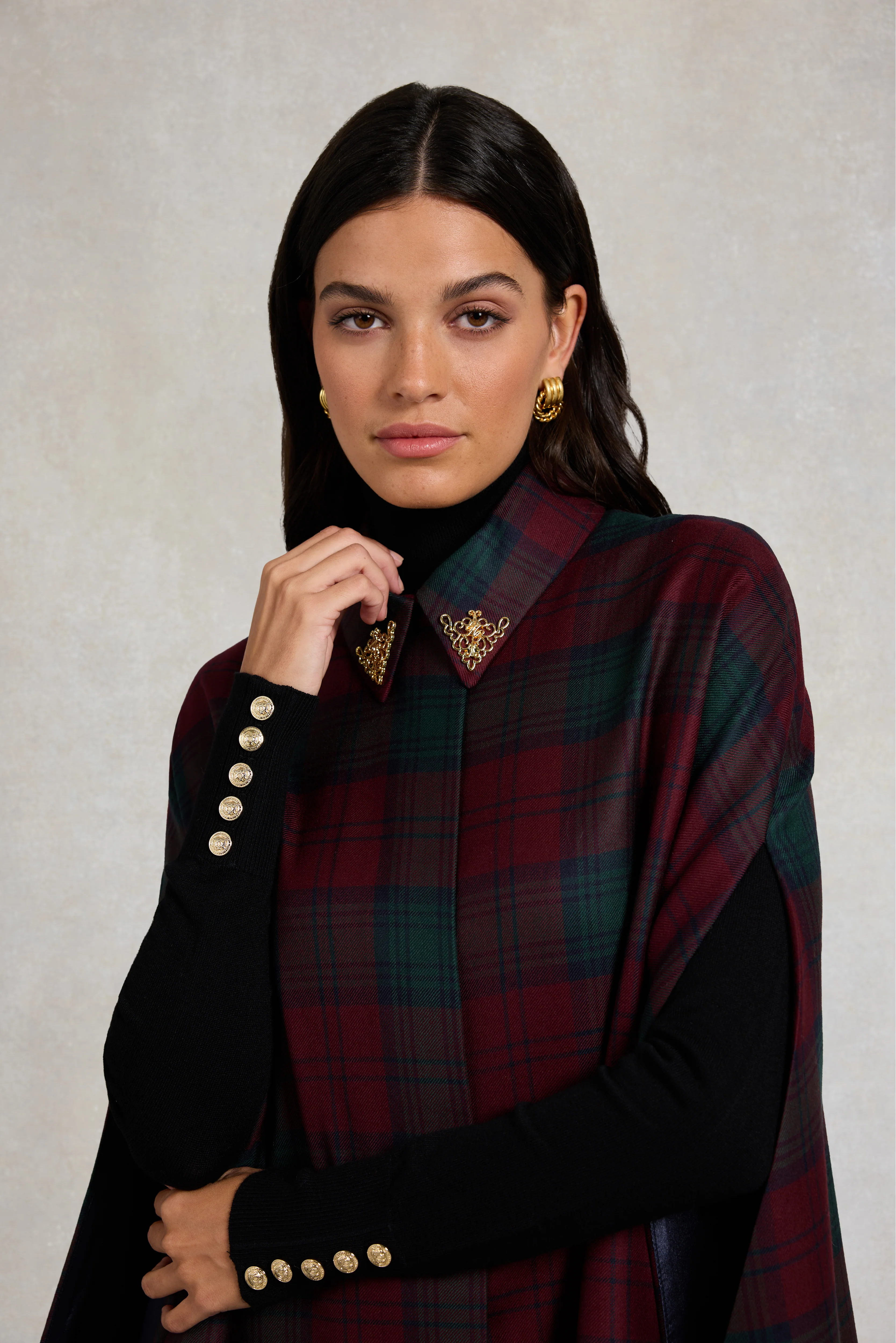Knightsbridge Cape (Mulberry Tartan) - Image 3