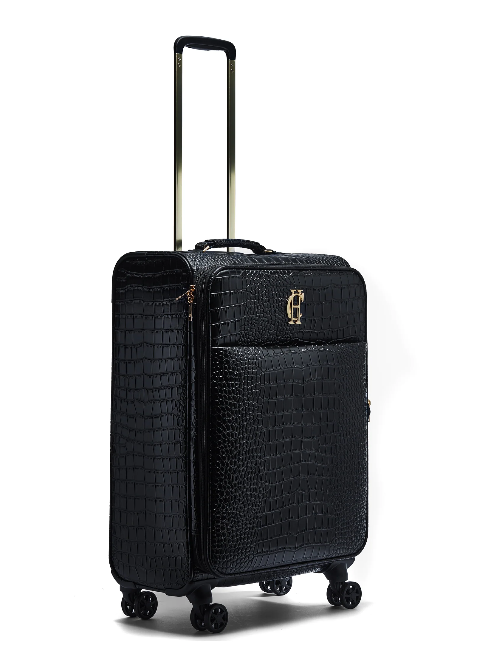 Knightsbridge Large Suitcase (Black Croc) - Image 10