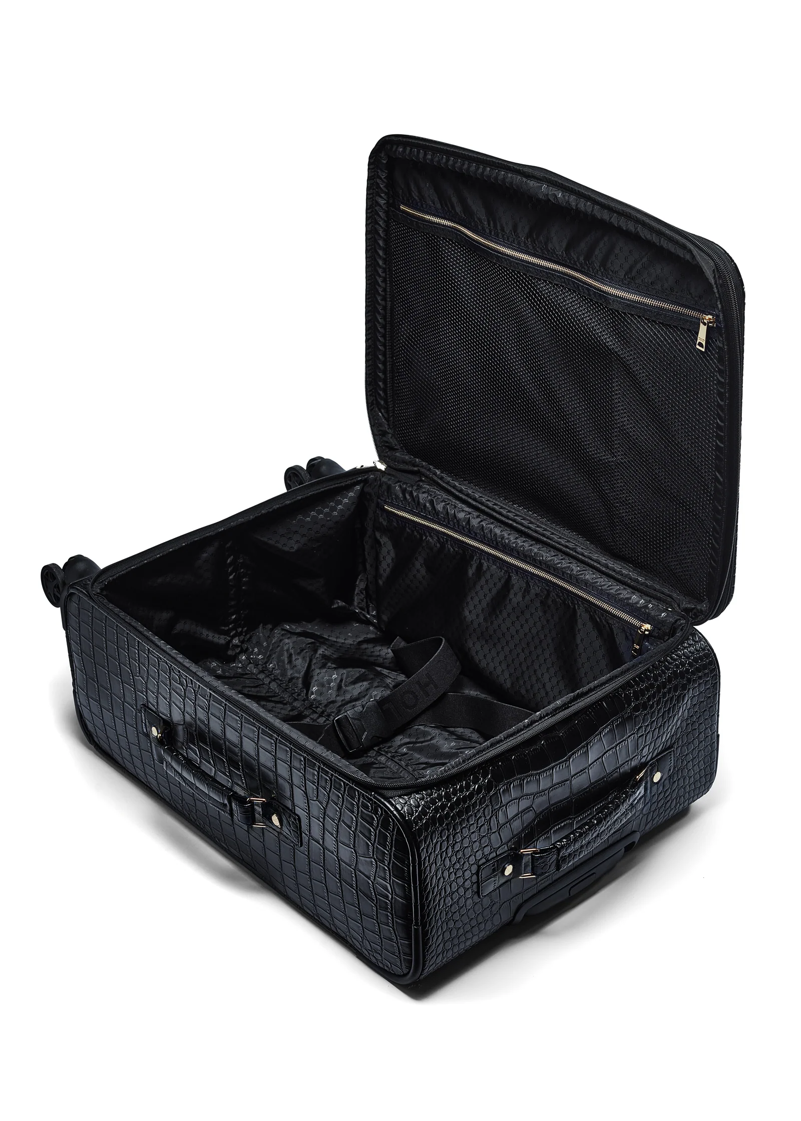 Knightsbridge Large Suitcase (Black Croc) - Image 4