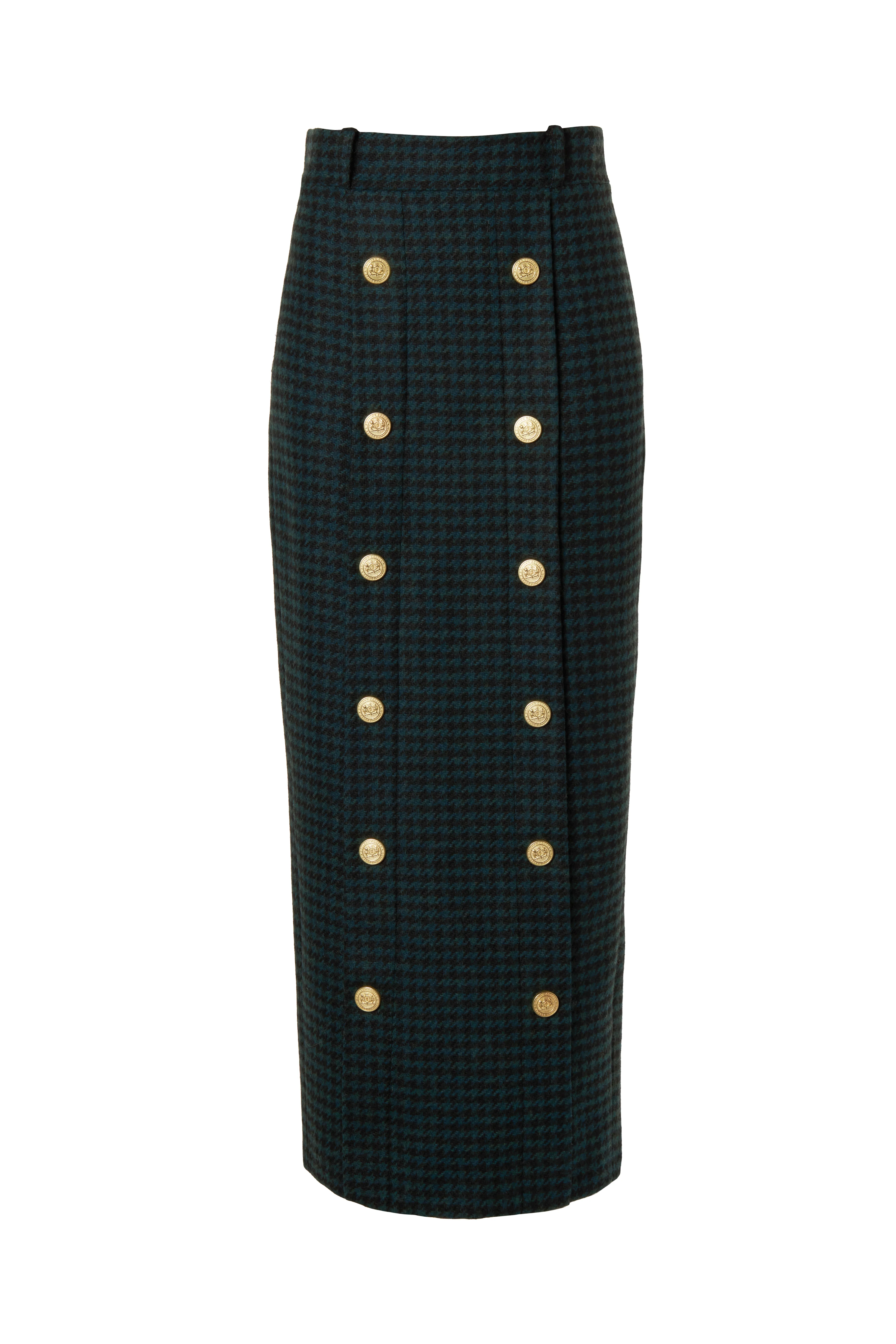 Knightsbridge Maxi Skirt (Emerald Houndstooth) - Image 4