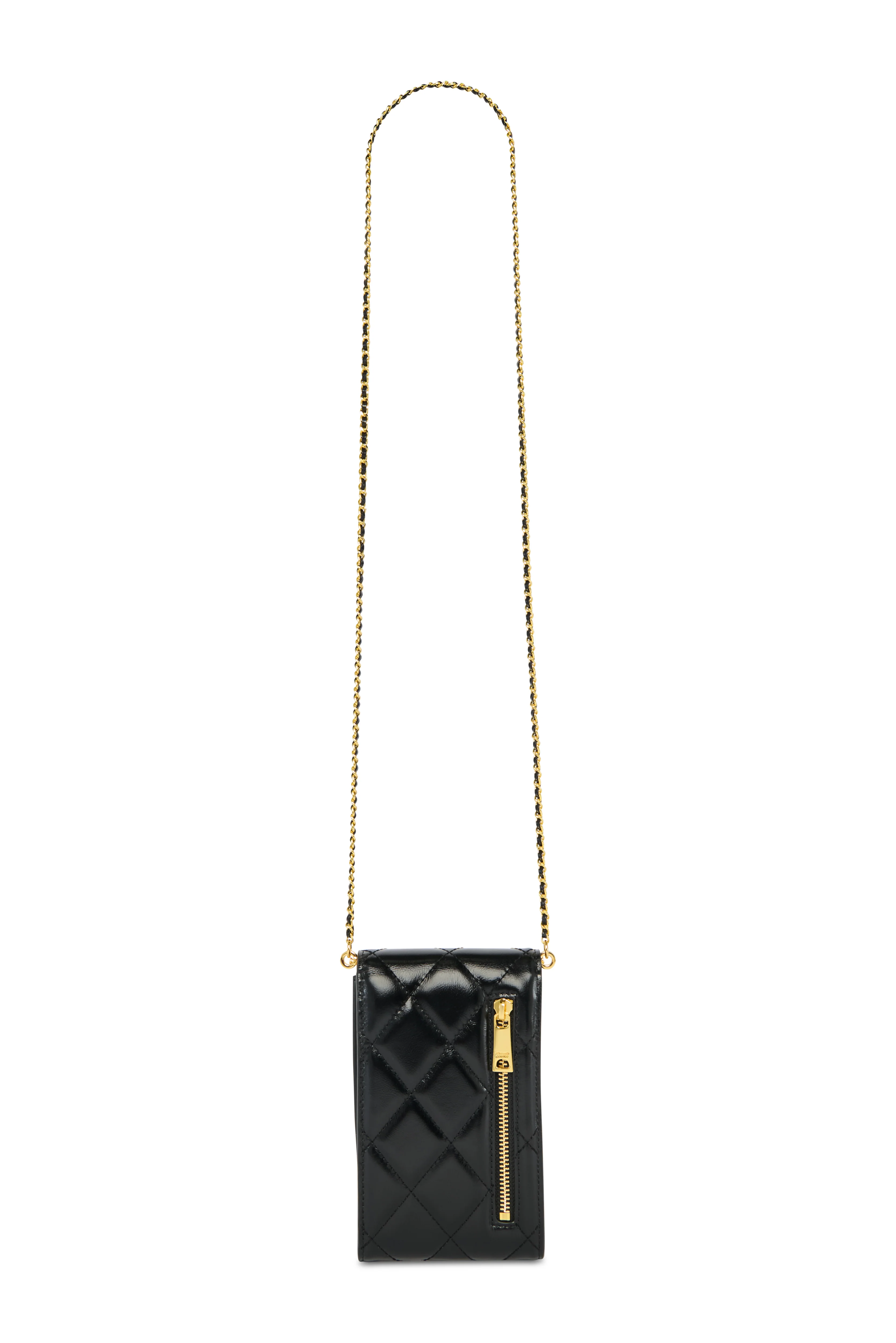 Knightsbridge Quilted Phone Pouch (Black Leather) - Image 8