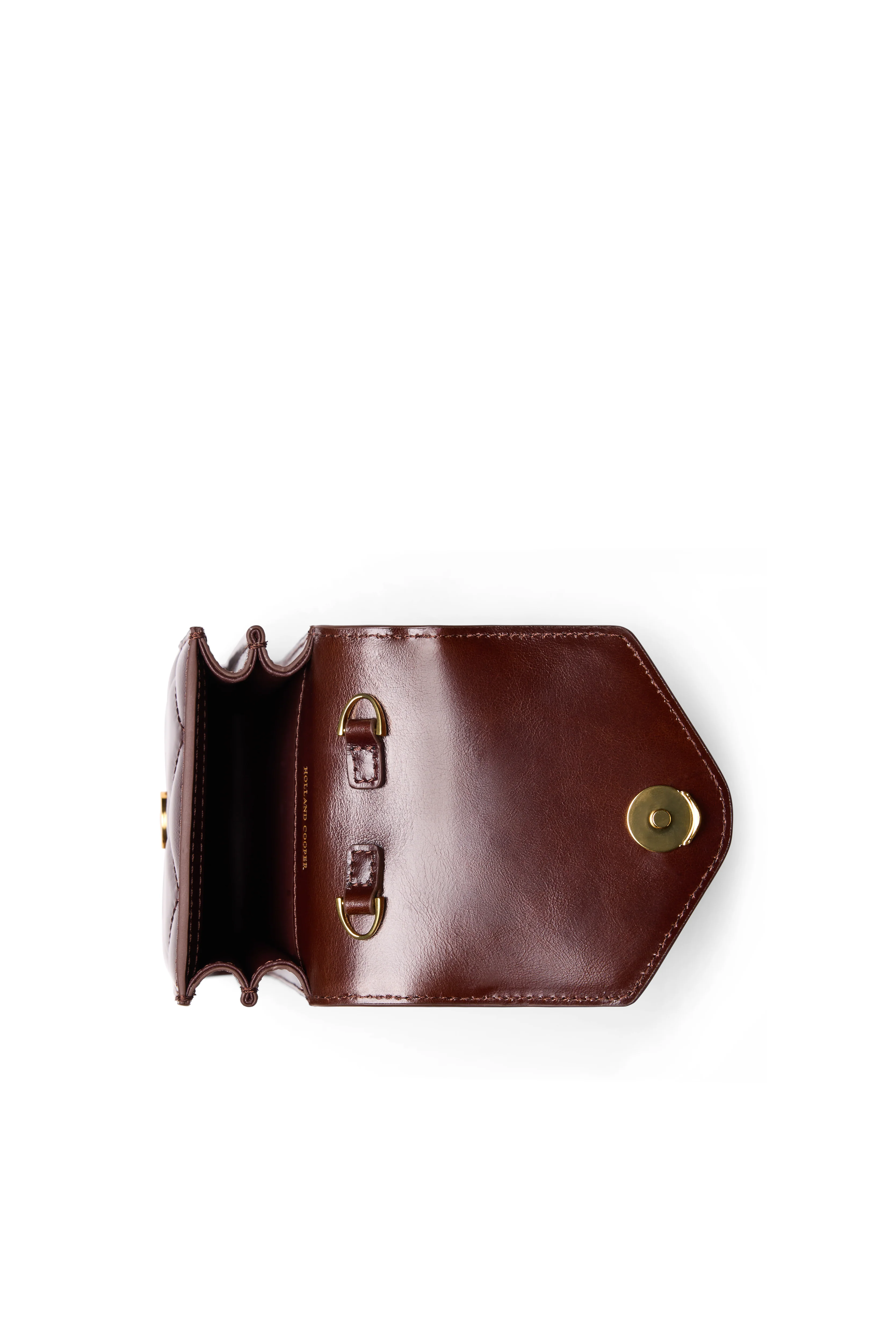 Knightsbridge Quilted Phone Pouch (Chestnut Leather) - Image 6