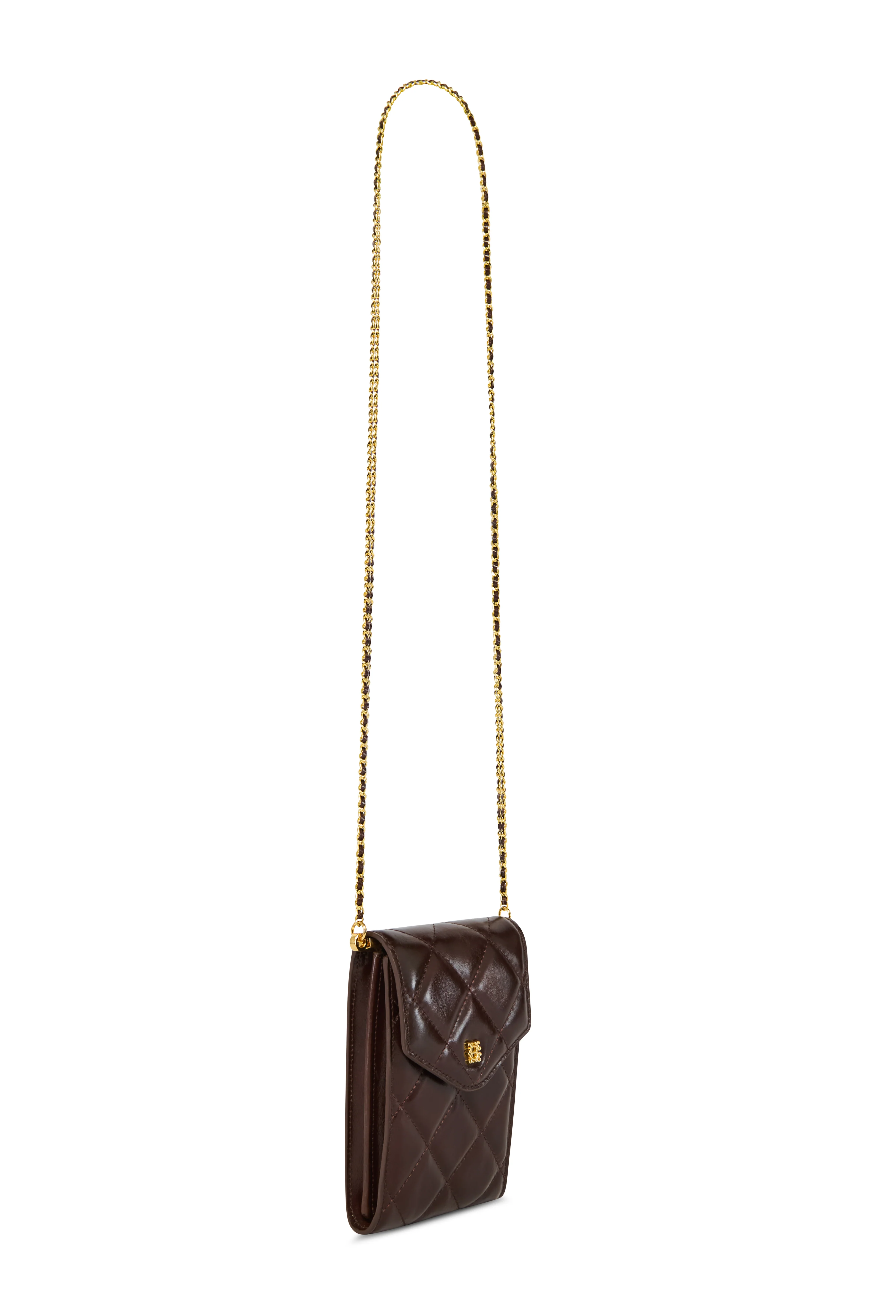 Knightsbridge Quilted Phone Pouch (Chestnut Leather) - Image 7