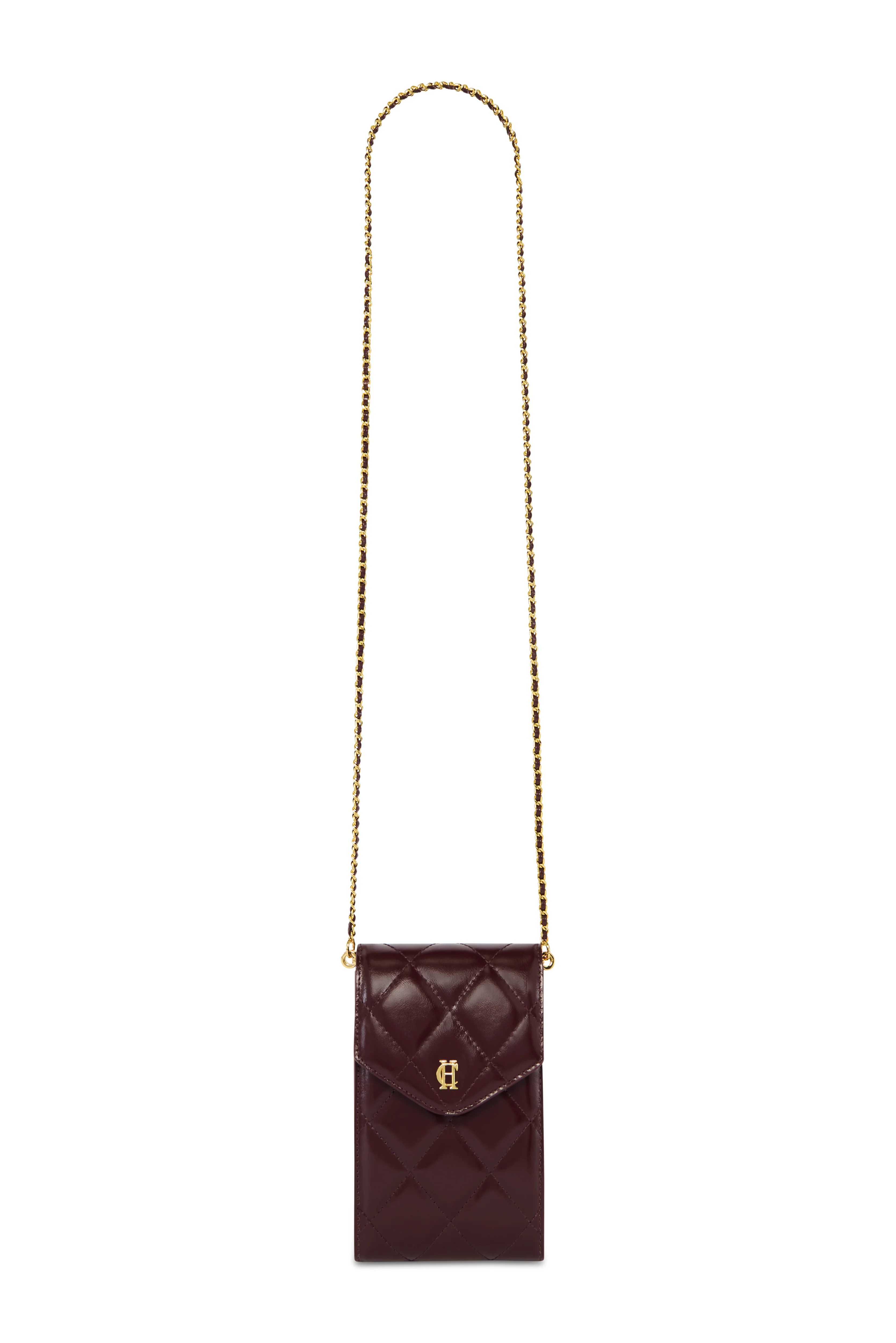 Knightsbridge Quilted Phone Pouch (Oxblood Leather) - Image 2
