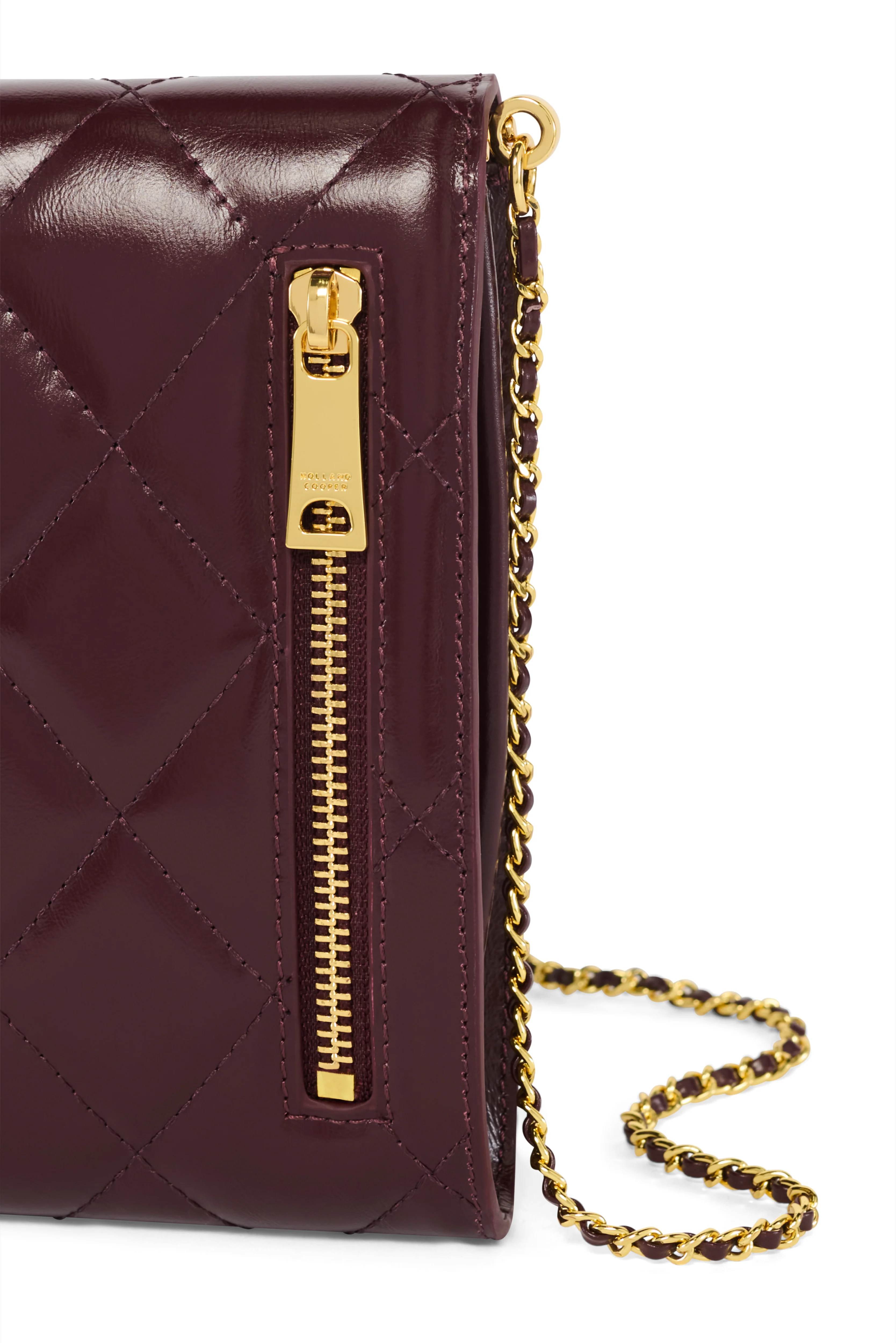 Knightsbridge Quilted Phone Pouch (Oxblood Leather) - Image 8