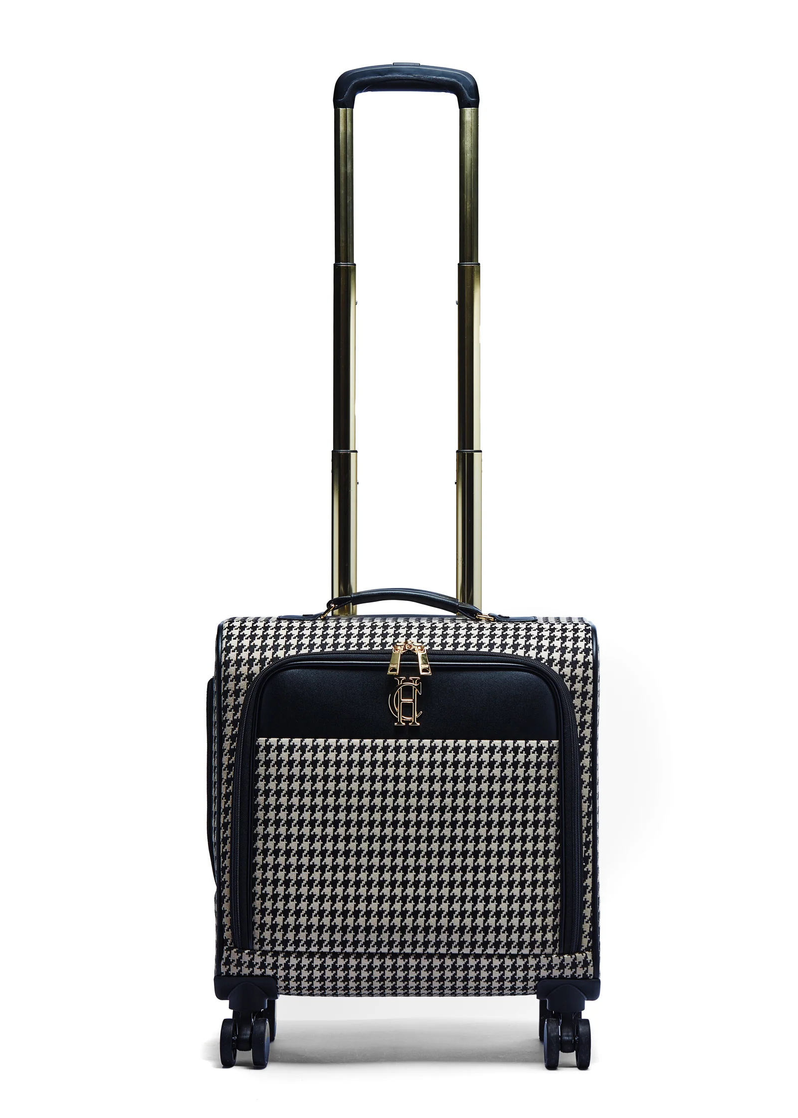 Knightsbridge Small Suitcase (Ecru Houndstooth) - Image 11