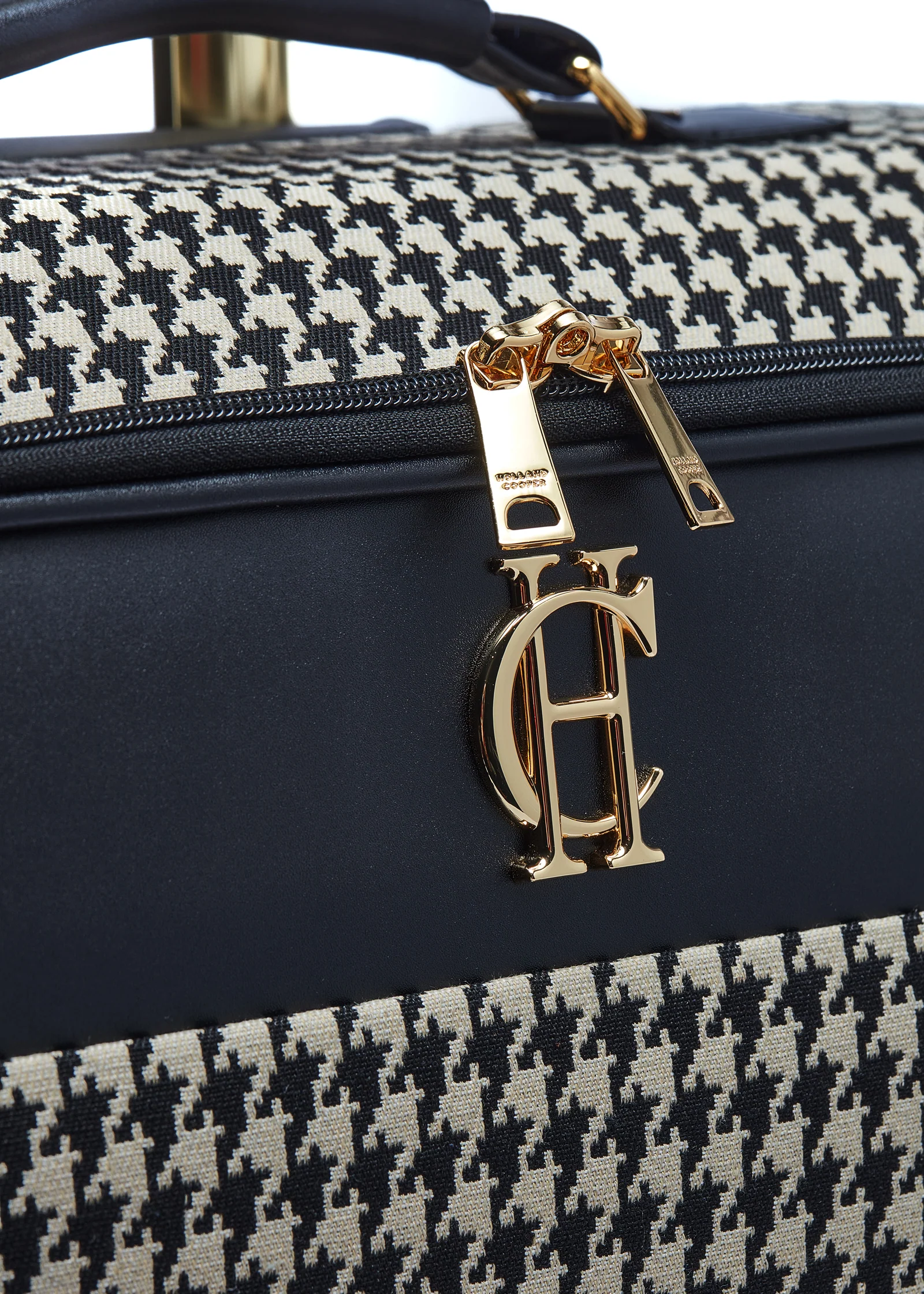 Knightsbridge Small Suitcase (Ecru Houndstooth) - Image 12