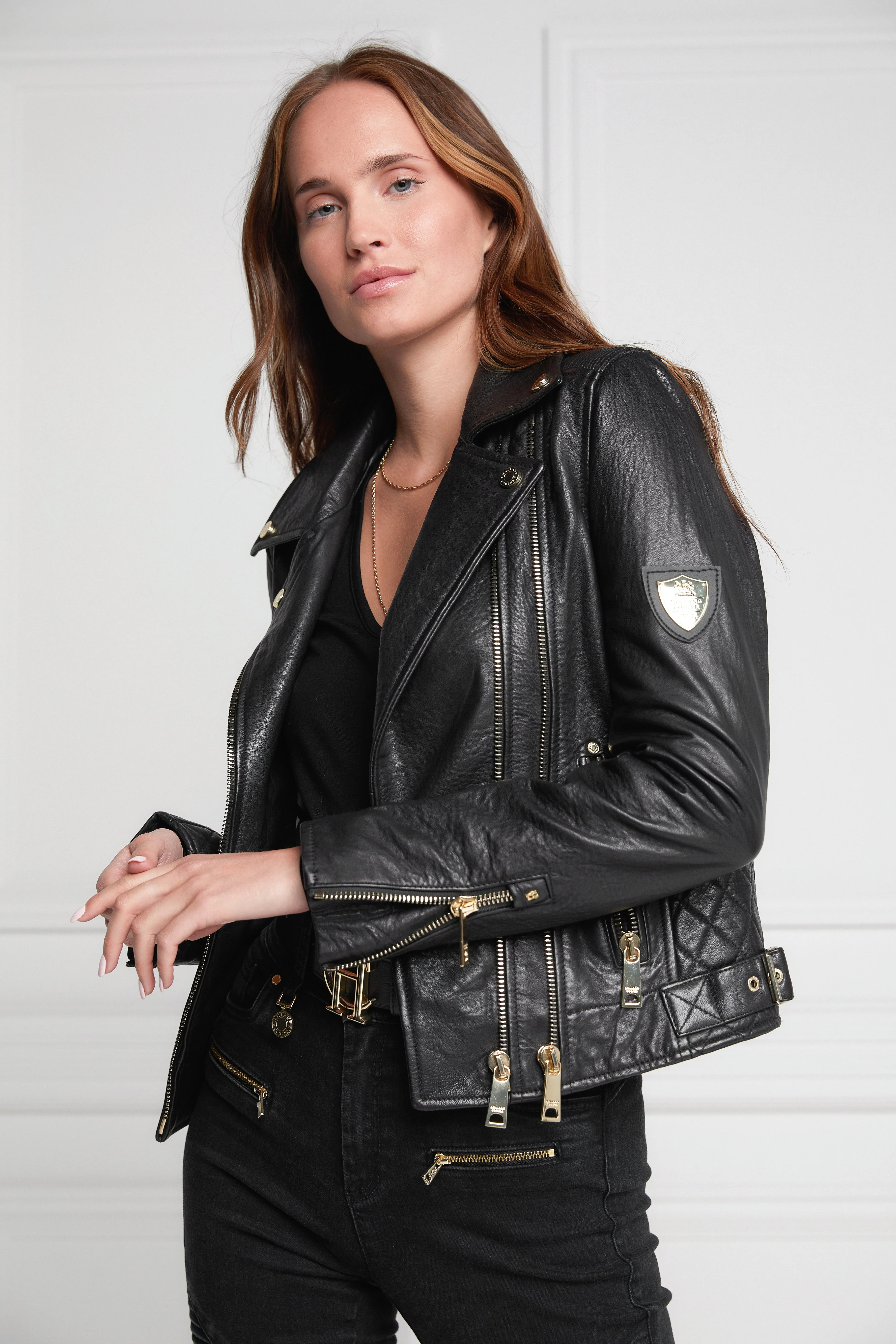 Leather Biker Jacket (Black) - Image 2