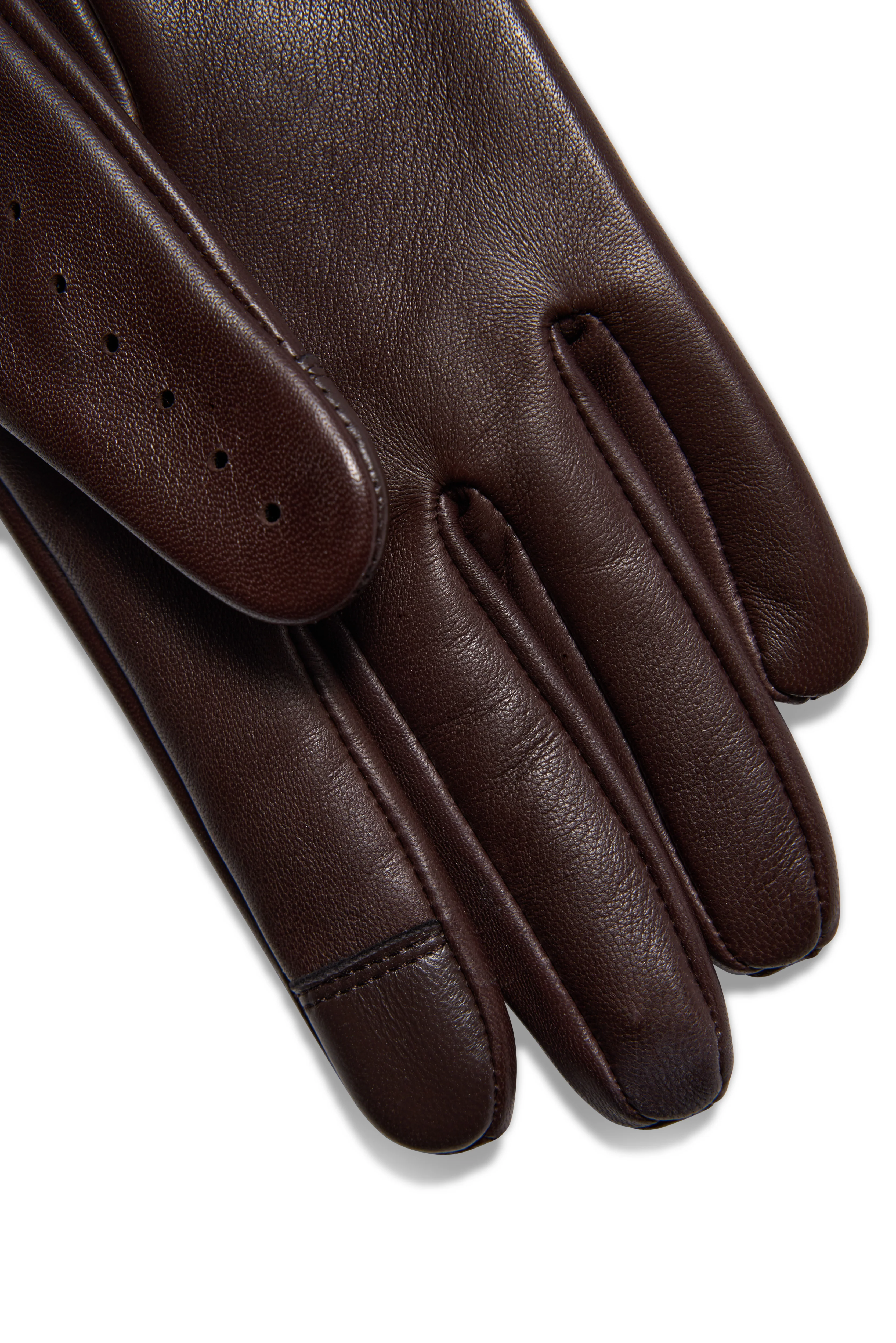Leather Driving Gloves (Chocolate) - Image 4