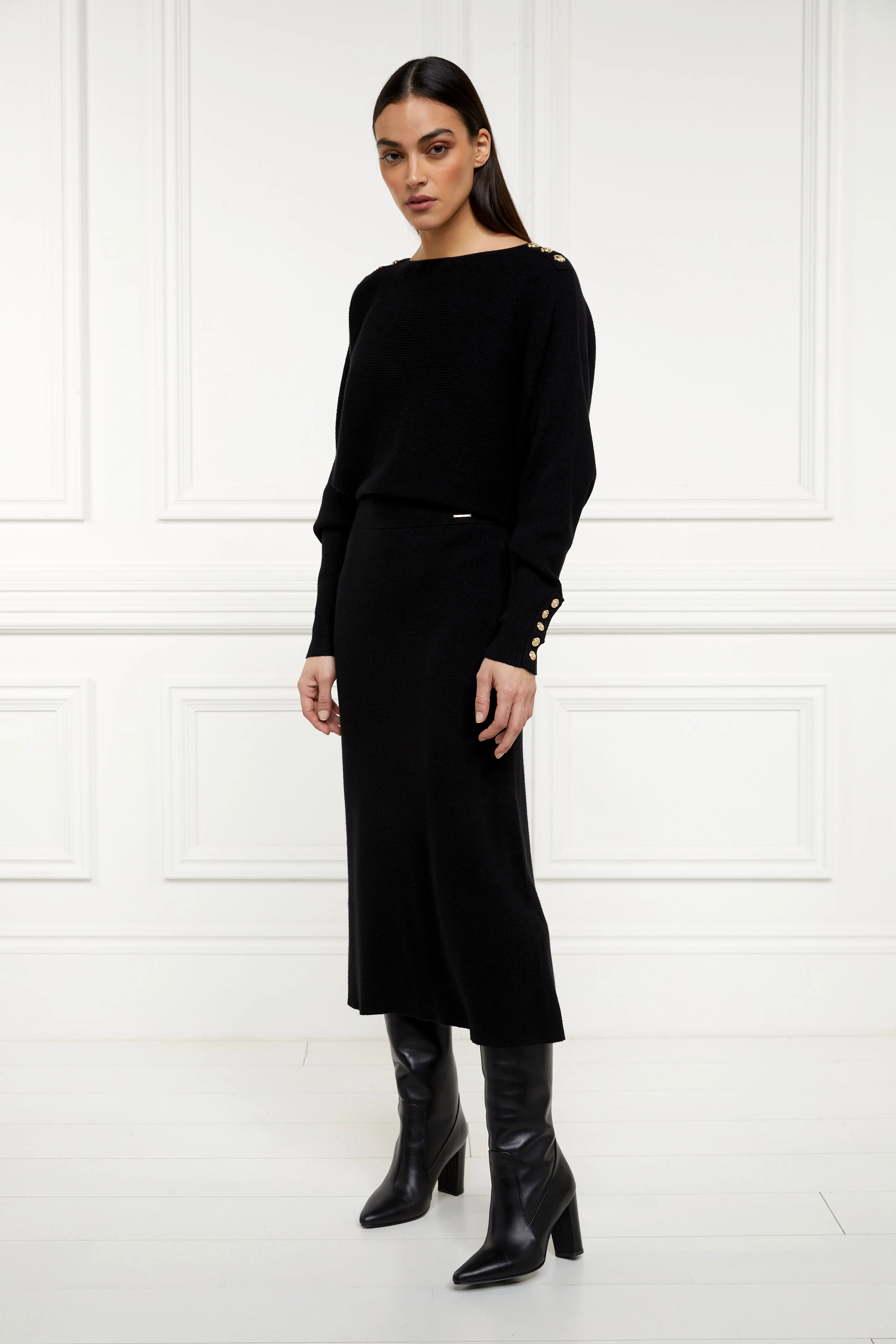 Leyla Knitted Skirt (Black) - Image 6