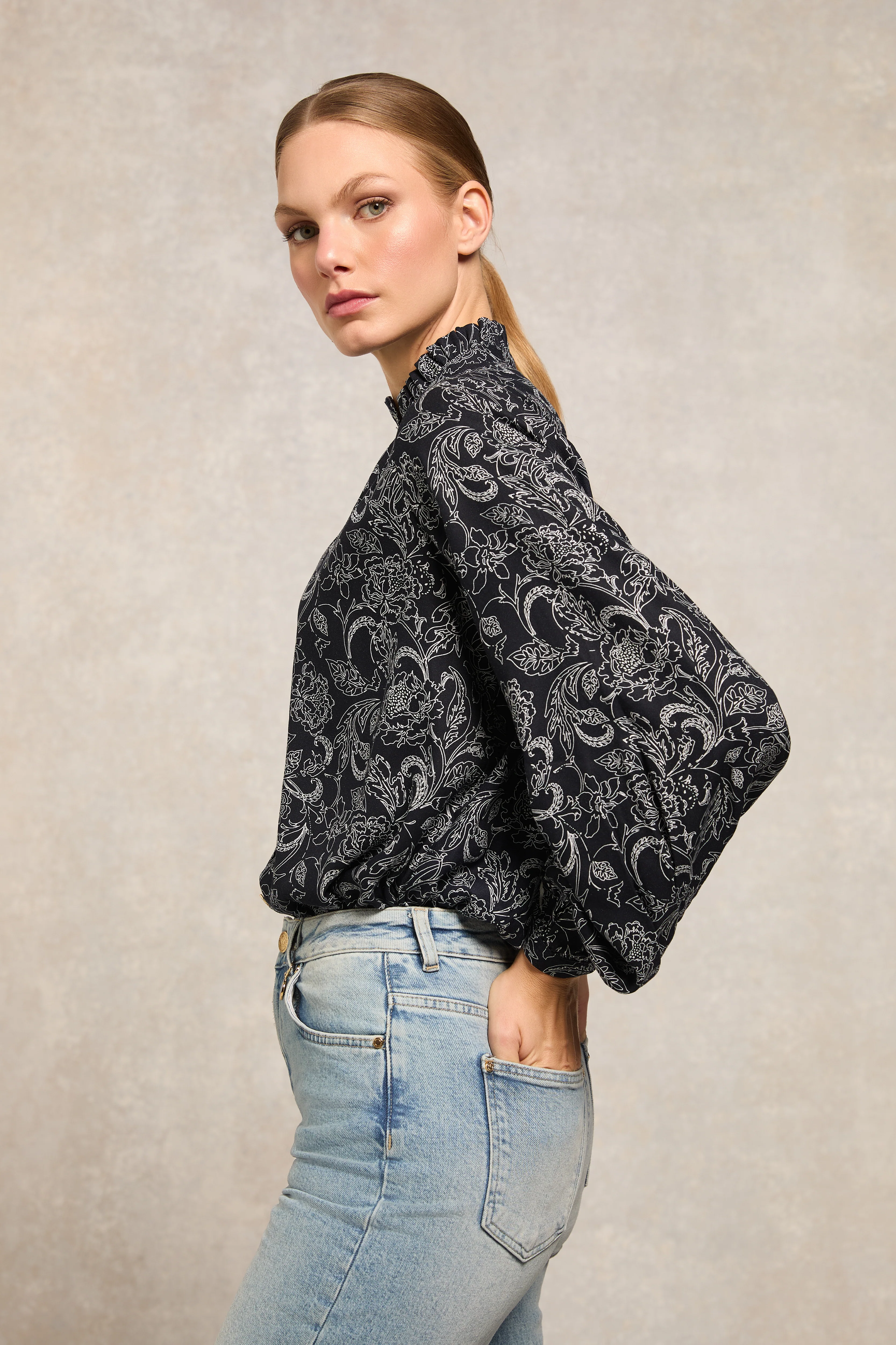 Lilibet Blouse (Navy Floral) - Image 3