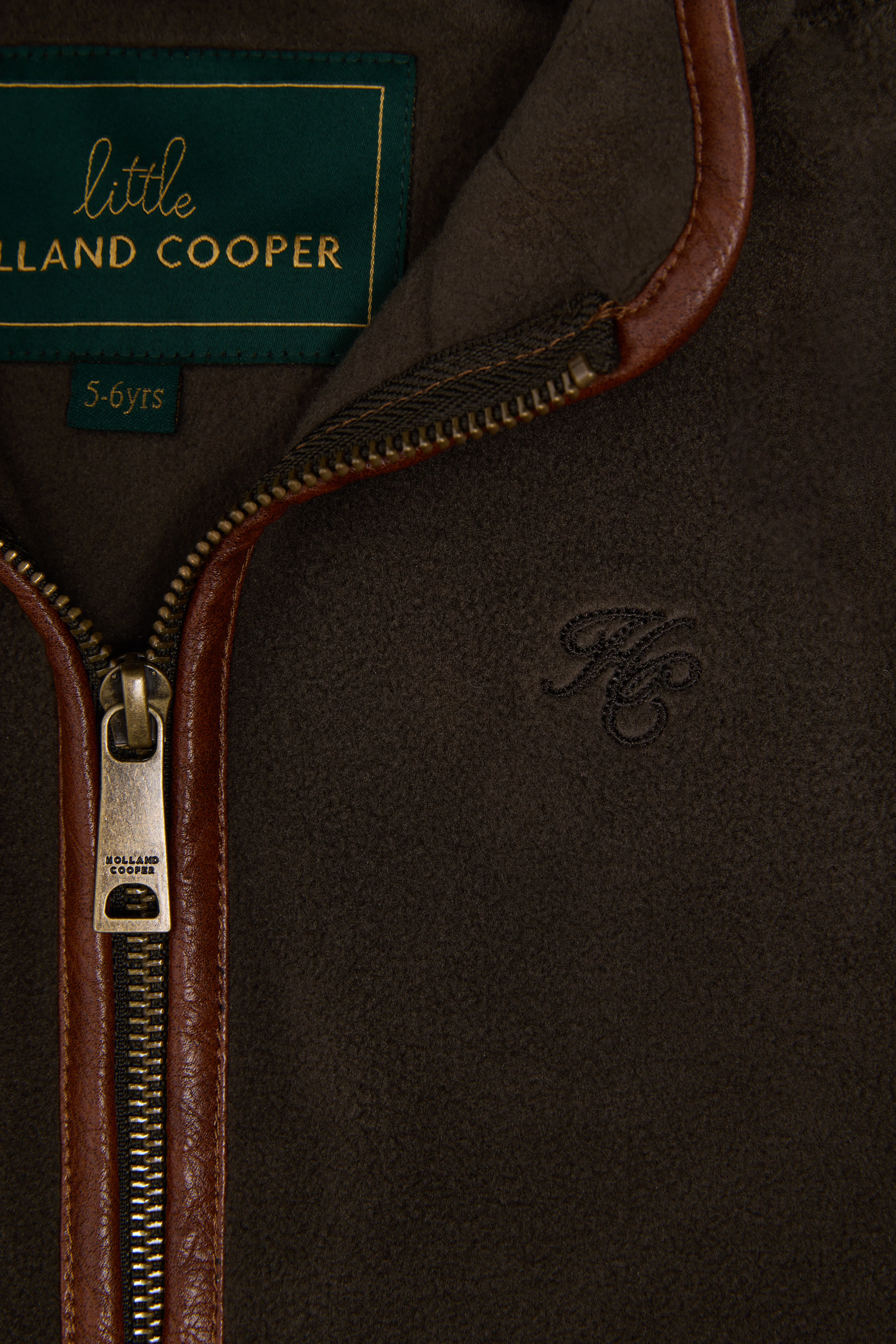 Little Country Fleece Gilet (Khaki) - Image 6