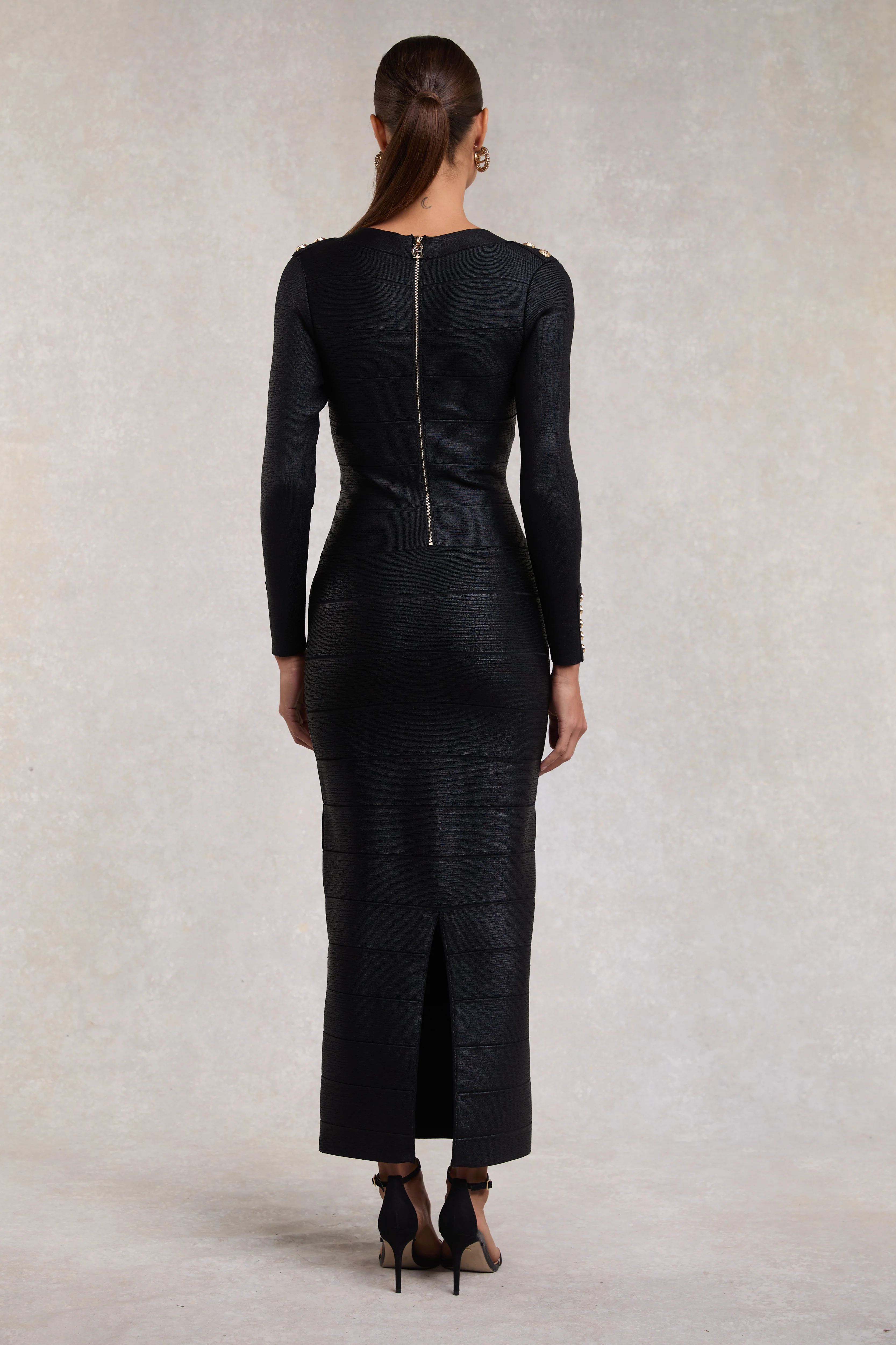Lottie Bandage Dress (Black Foil) - Image 6