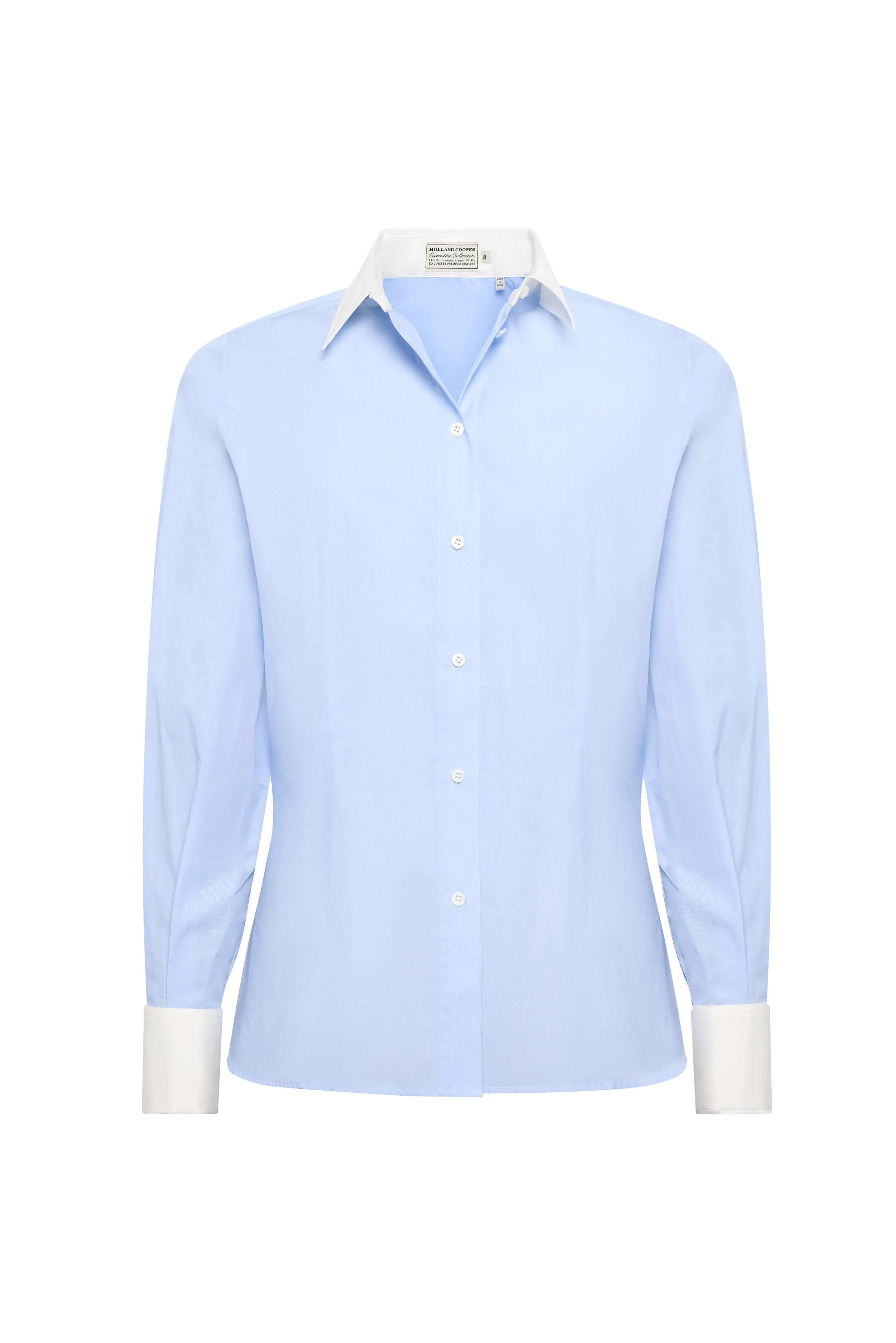 Louisa Shirt (Pale Blue Fine Stripe) - Image 9