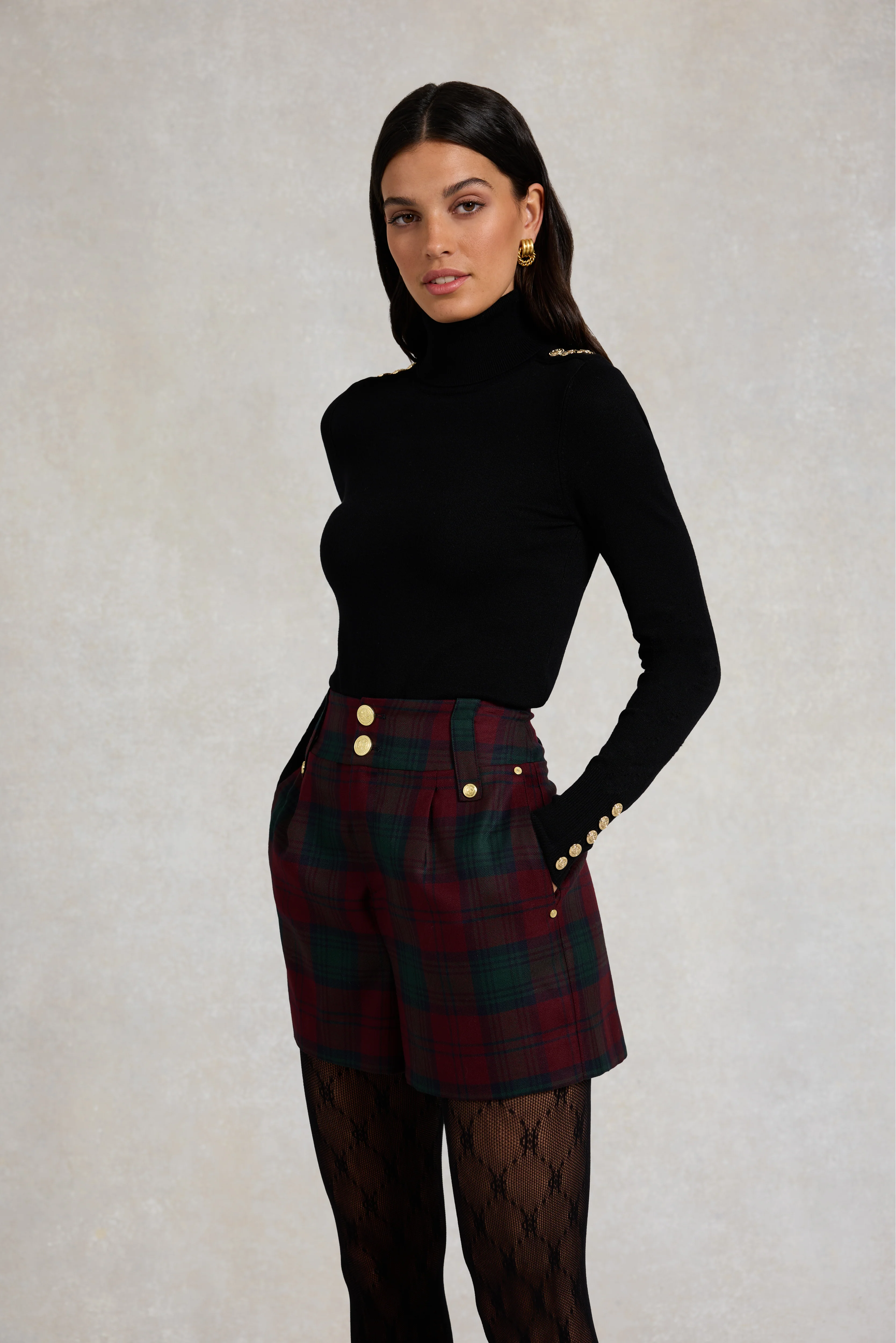 Luxe Tailored Short (Mulberry Tartan) - Image 2