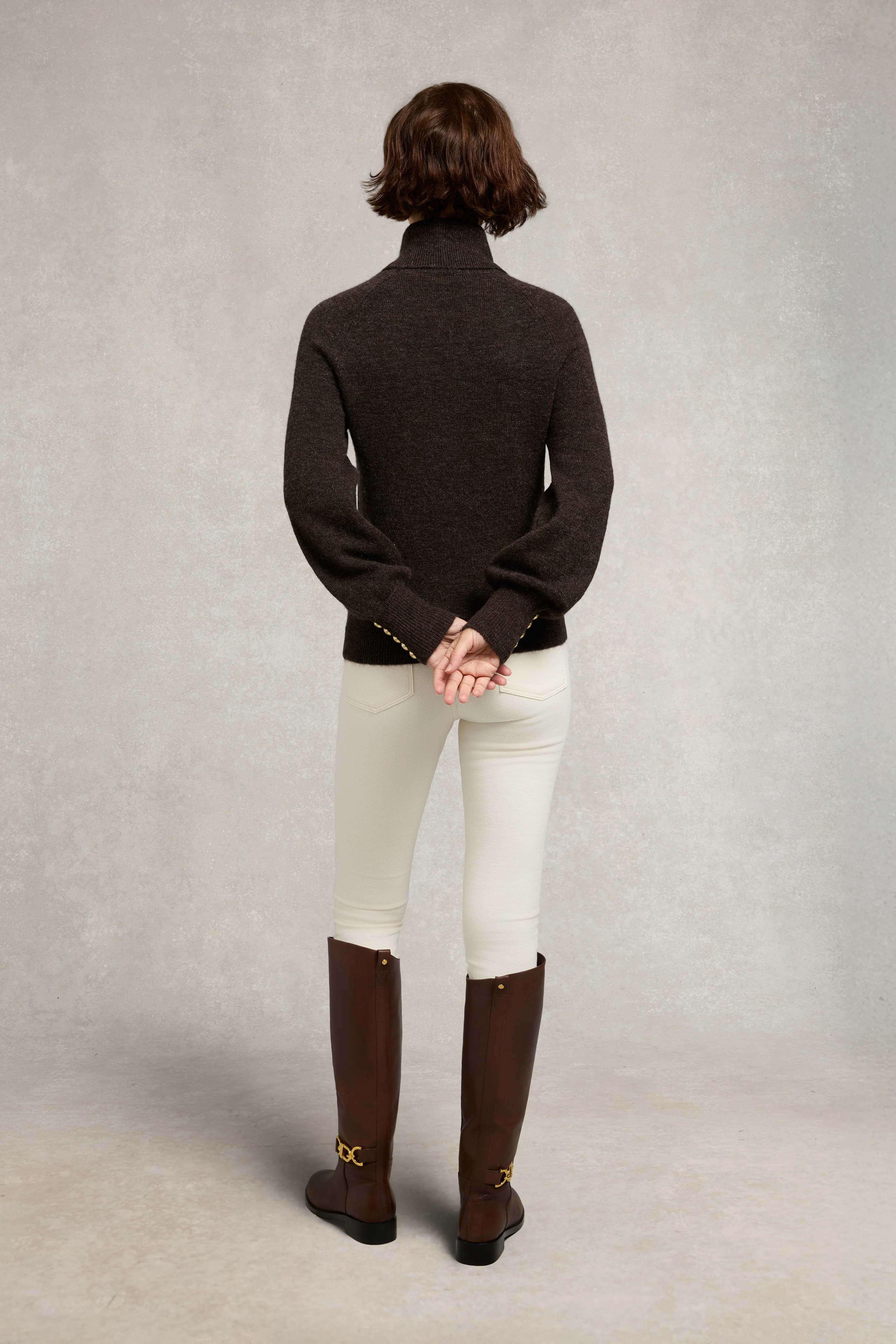 Maisie Roll Neck Knit (Chocolate) - Image 5