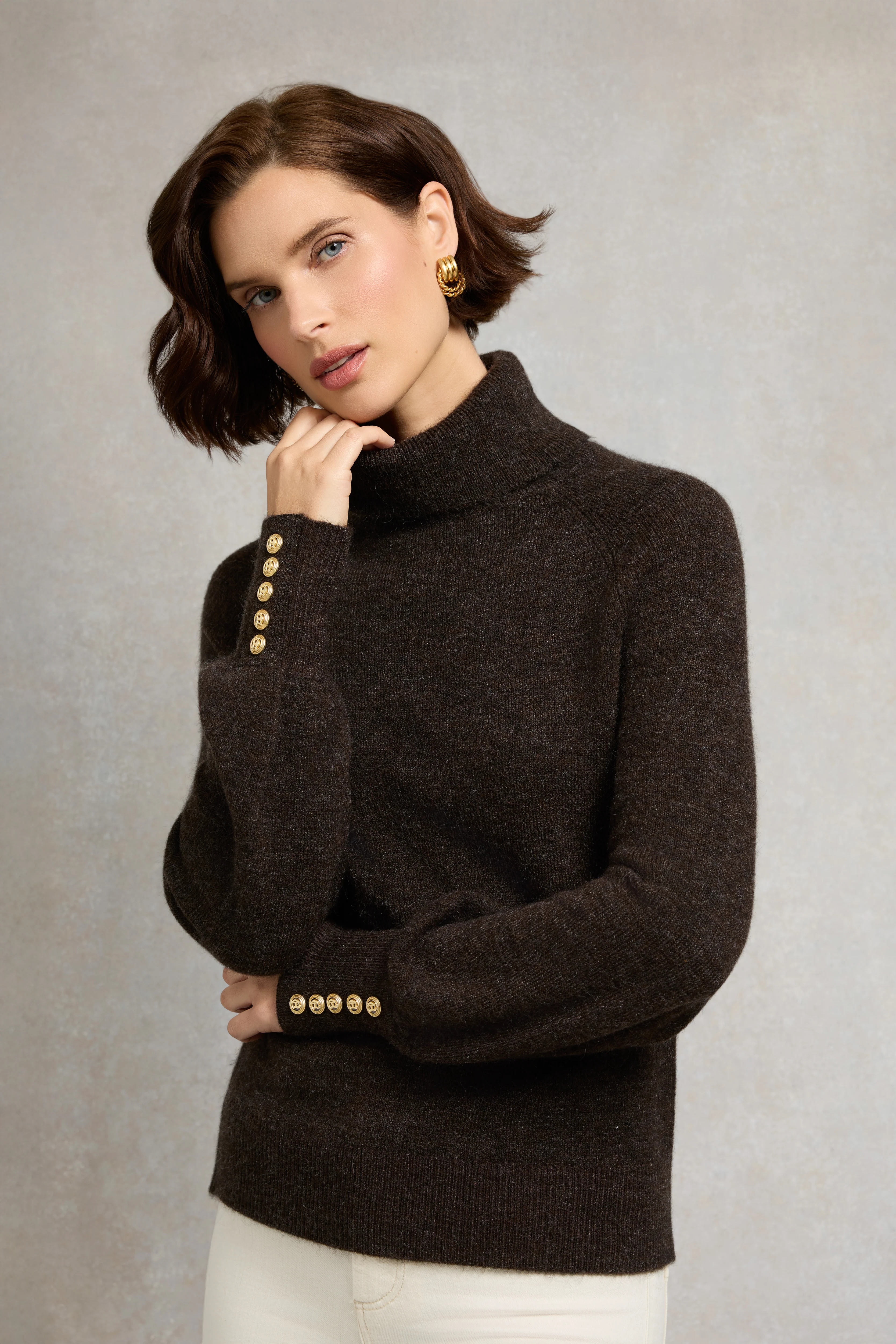Maisie Roll Neck Knit (Chocolate) - Image 6