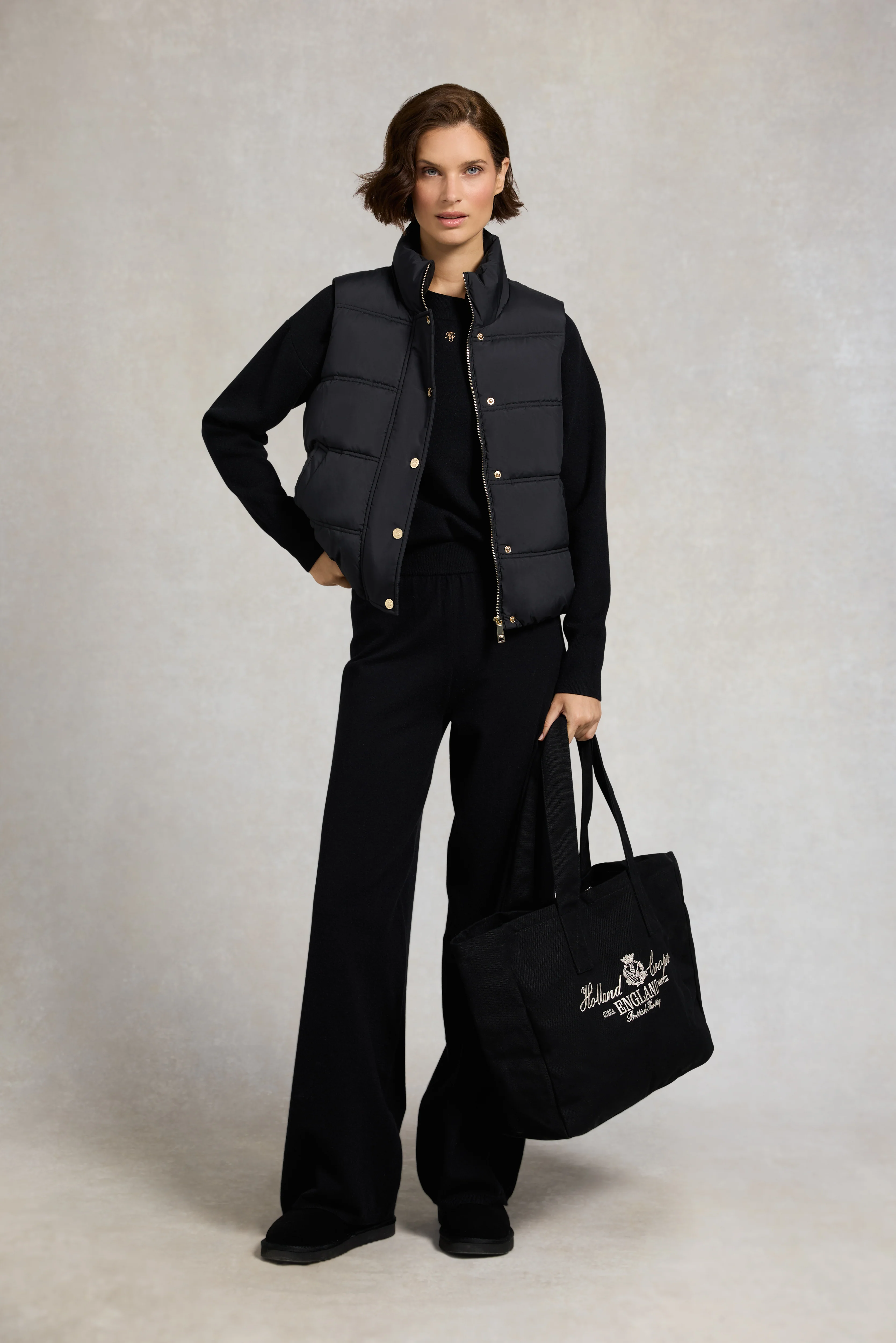 Maria Knitted Wide Leg Pant (Black) - Image 3