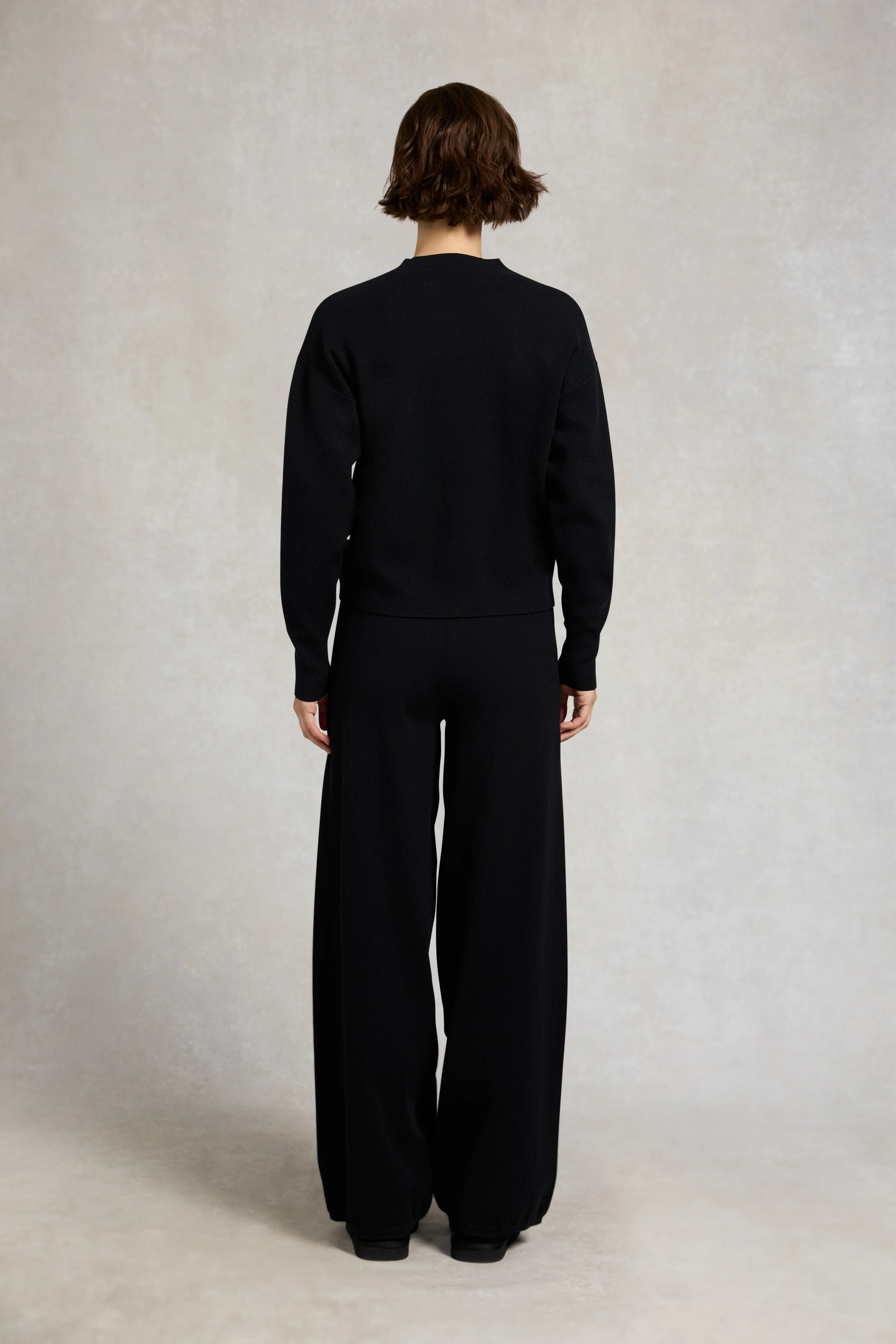 Maria Knitted Wide Leg Pant (Black) - Image 4
