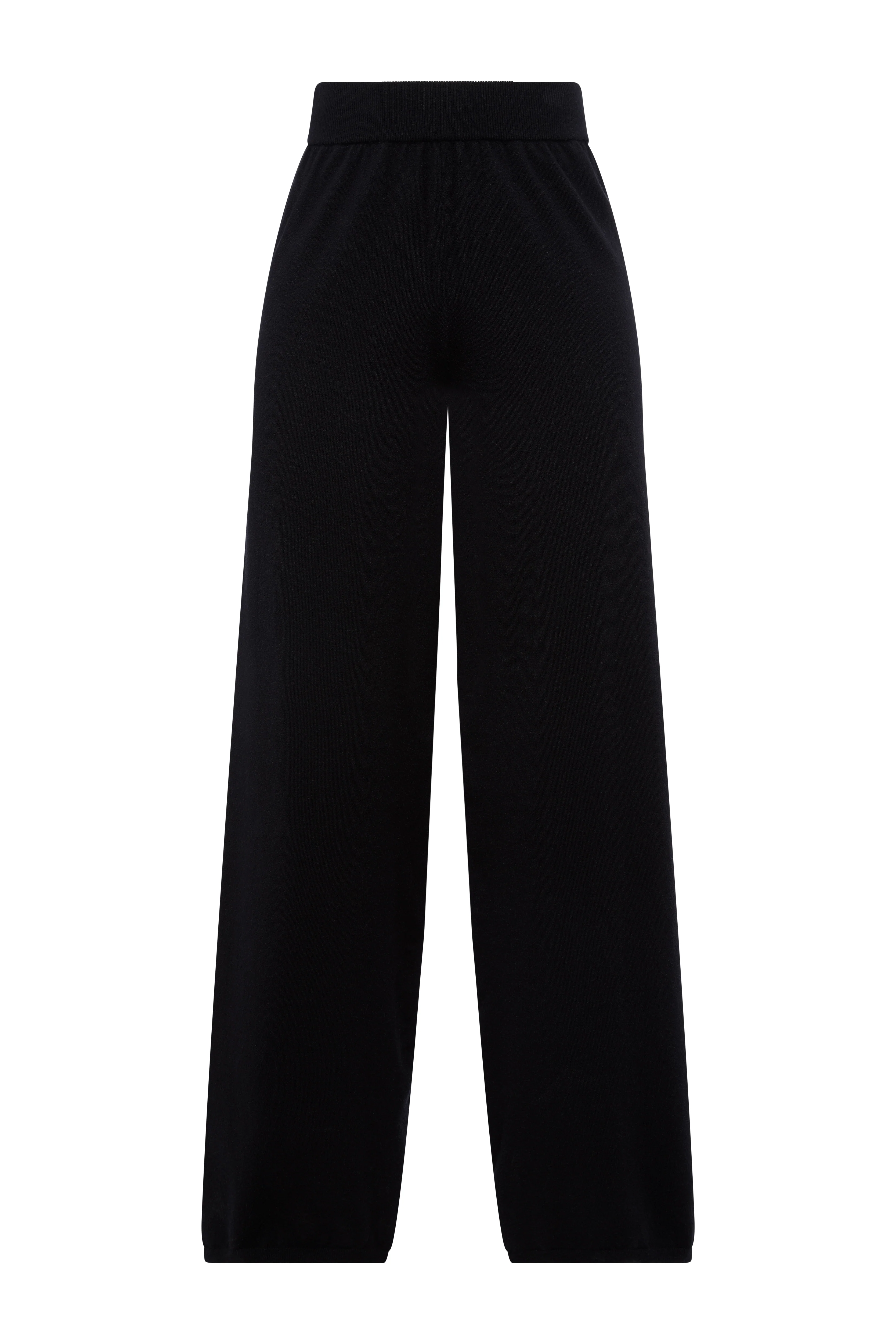 Maria Knitted Wide Leg Pant (Black) - Image 6