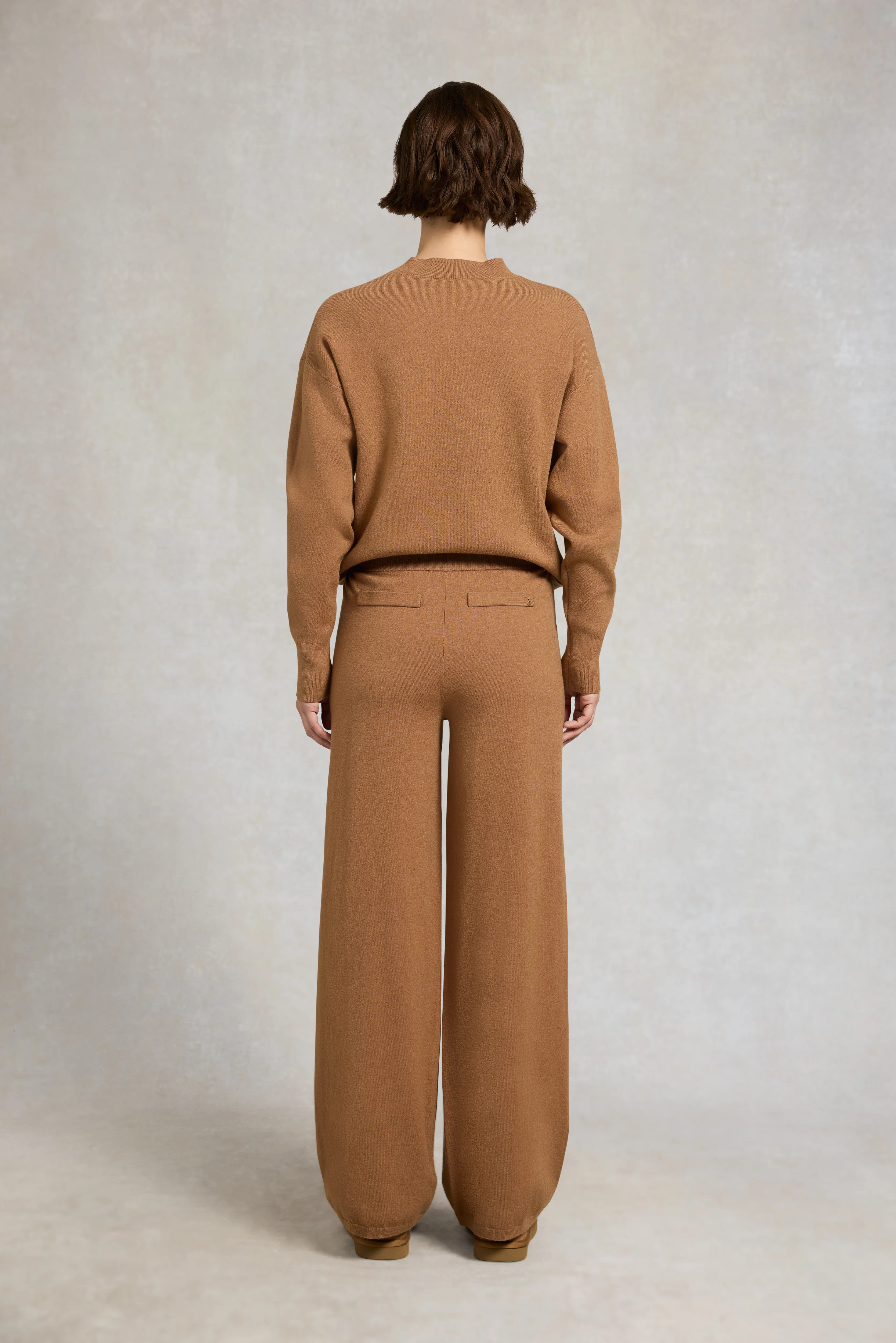 Maria Knitted Wide Leg Pant (Caramel) - Image 4