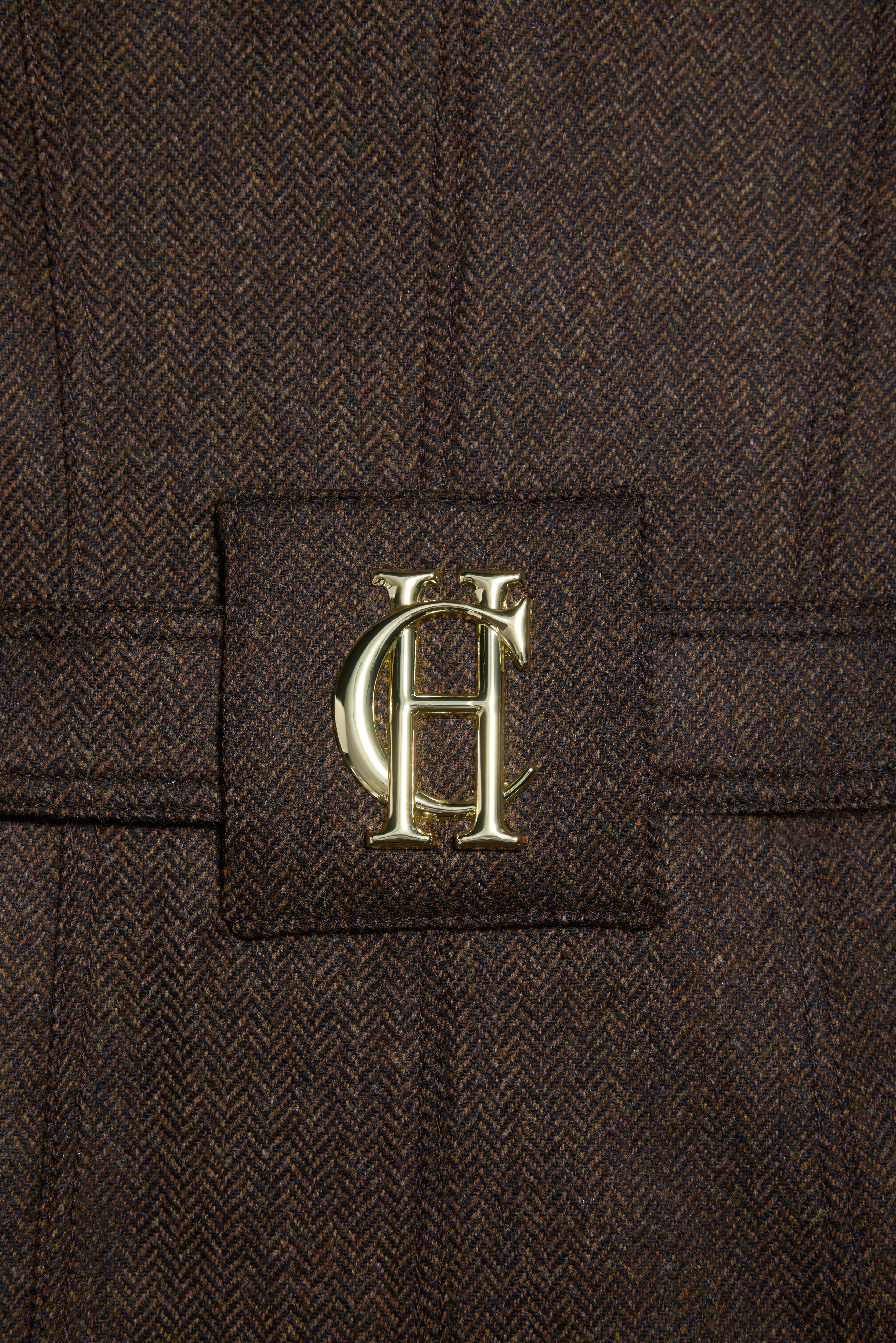 Marlborough Trench Coat (Chocolate Herringbone) - Image 12