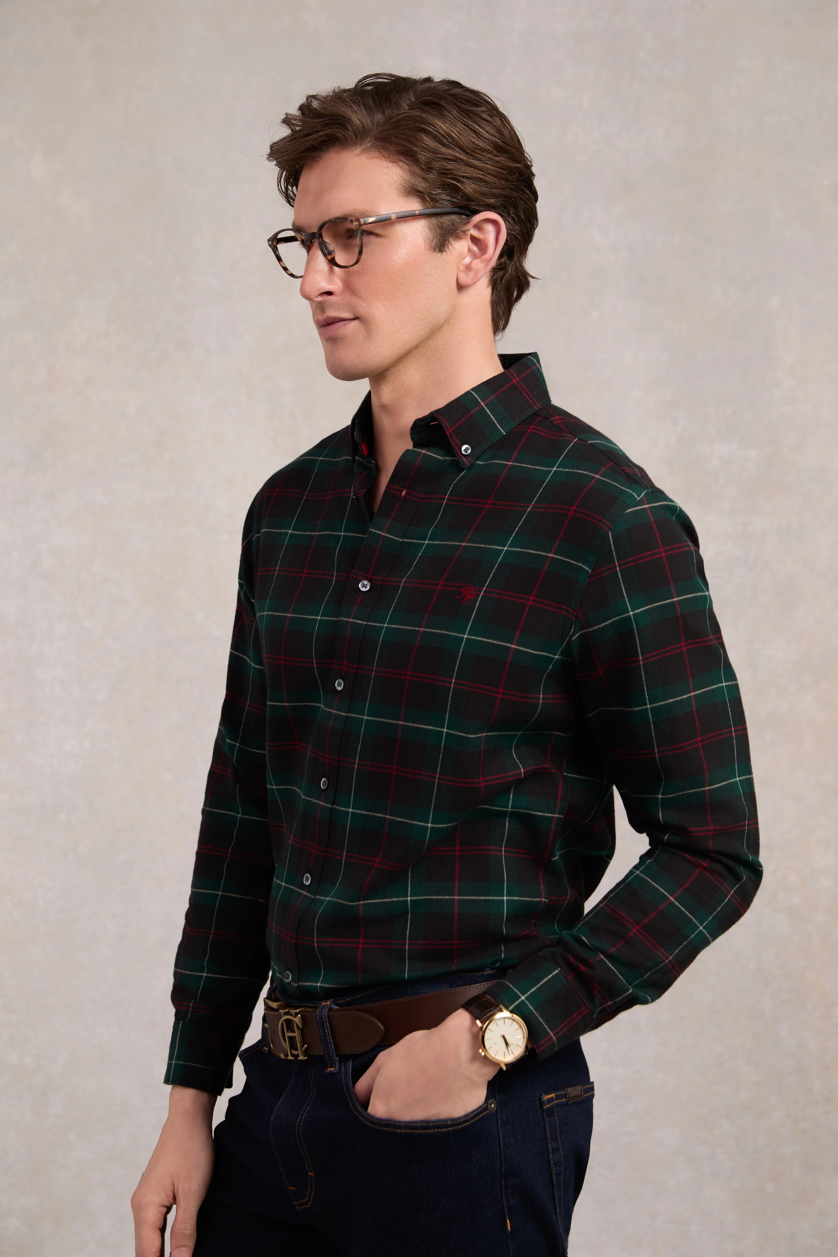 Men's Classic Button Down Shirt (Brushed Emerald) - Image 3